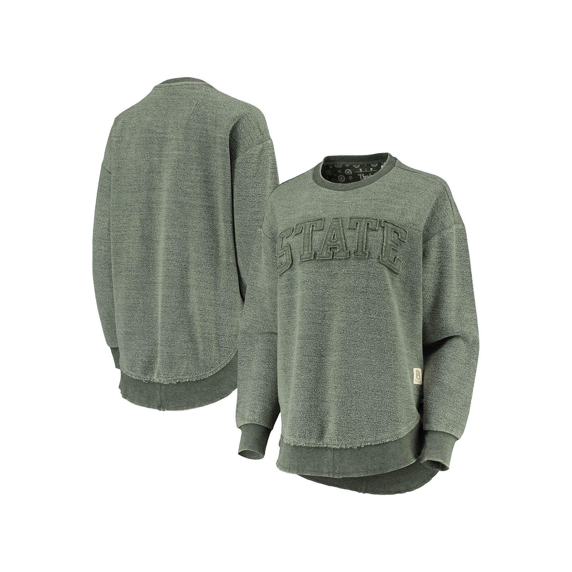 Women's Pressbox Green Michigan State Spartans Ponchoville Pullover Sweatshirt, Size: Medium Product Image