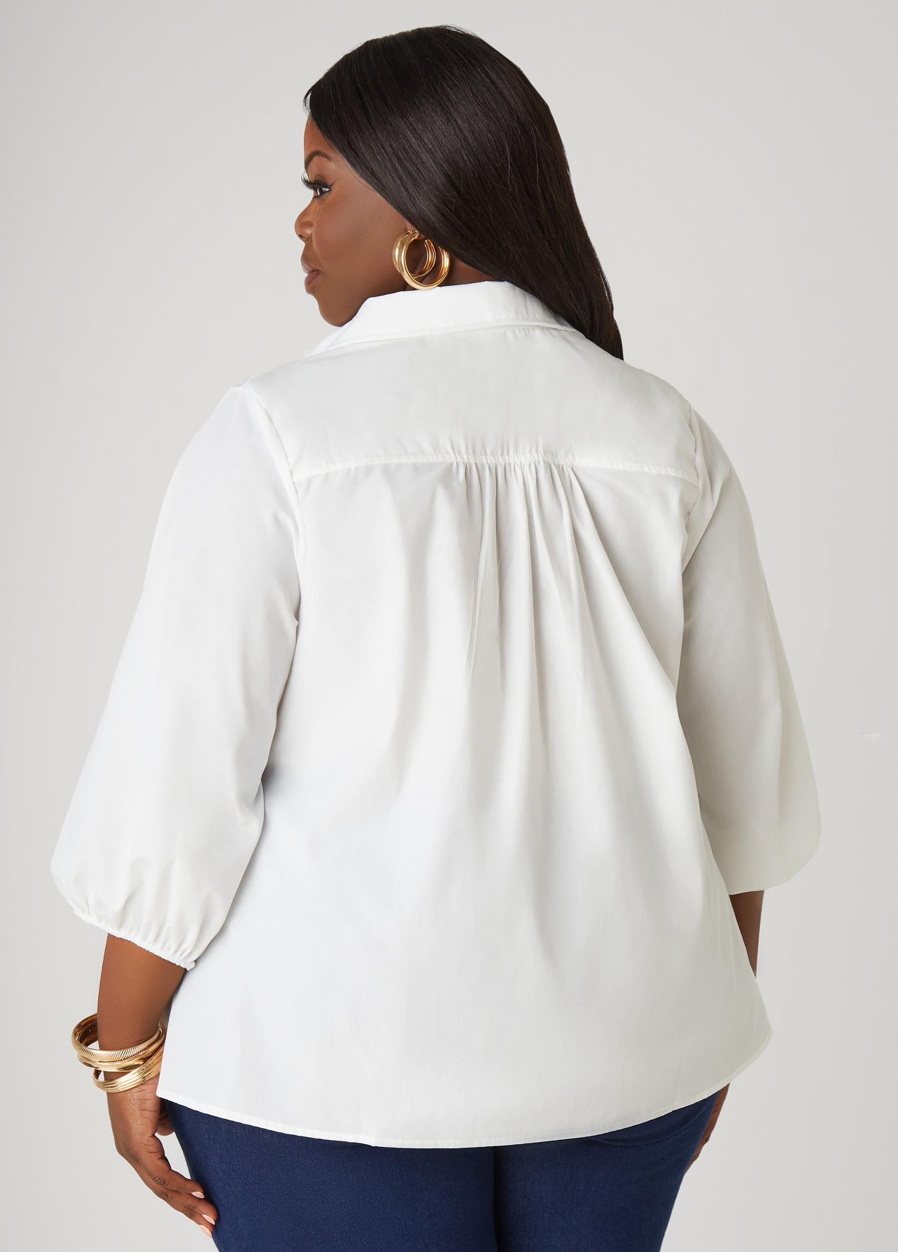 Smocked Cotton Blend Blouse Product Image