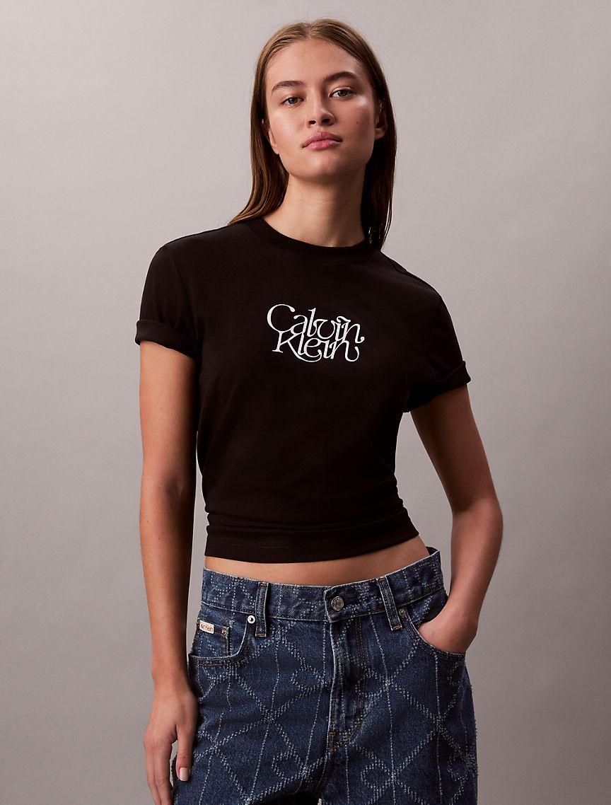 Script Logo Graphic Slim T-Shirt Product Image