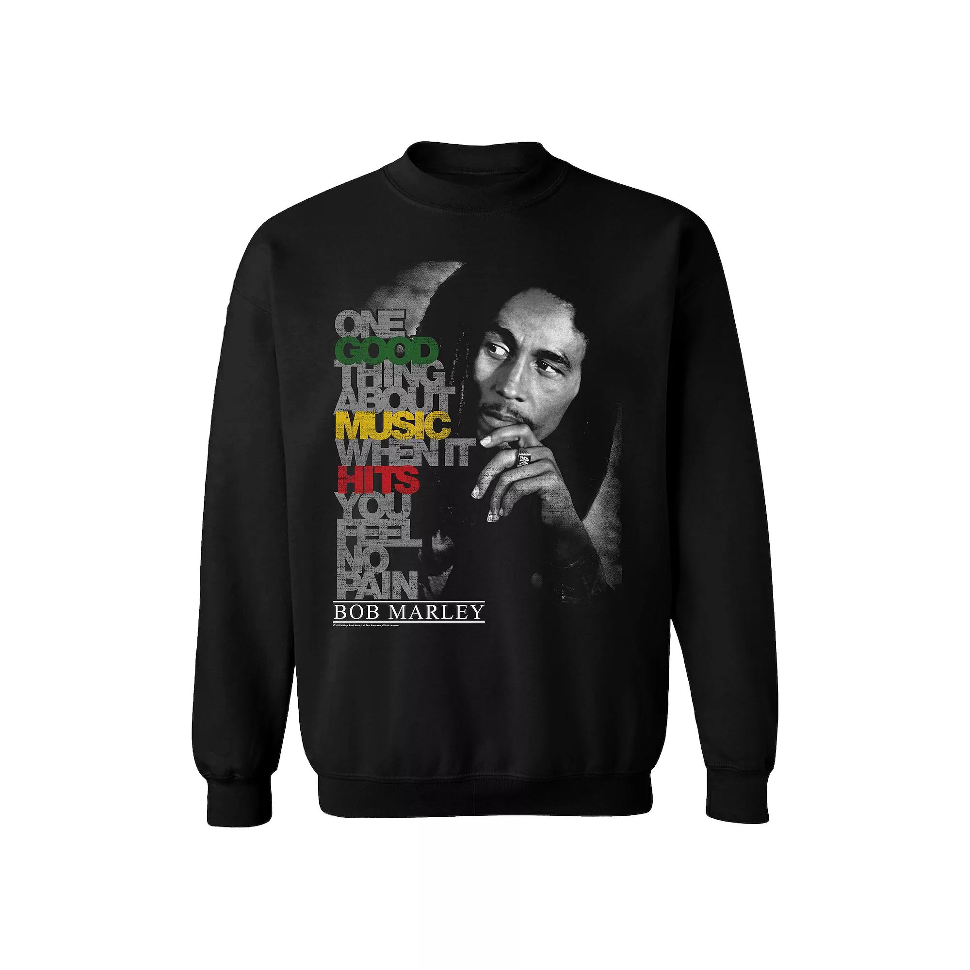 Men's Bob Marley Lyric Good Music Sweatshirt, Size: Large, Black Product Image