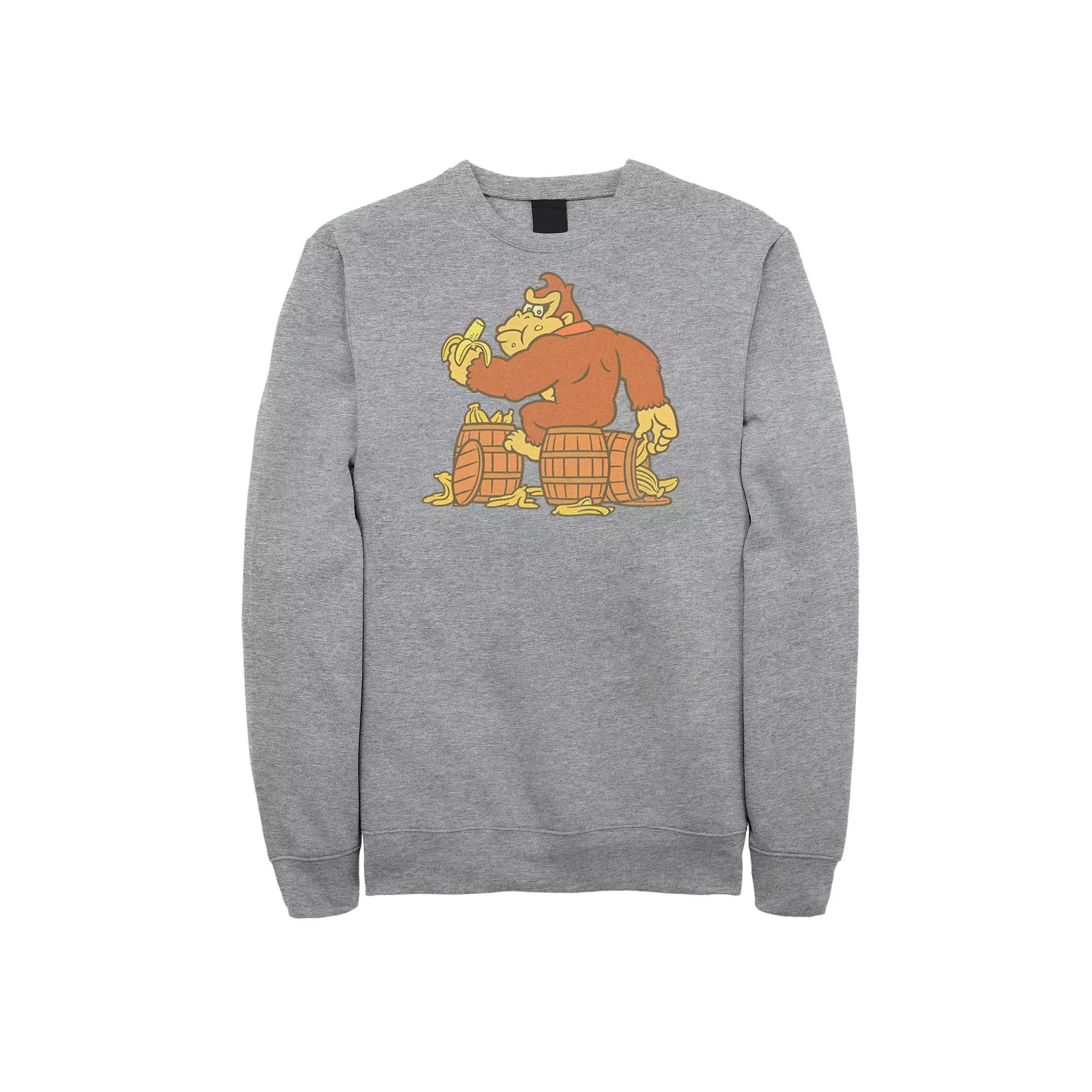 Big & Tall Donkey Kong Eating Bananas Fleece Sweatshirt, Men's,  Product Image