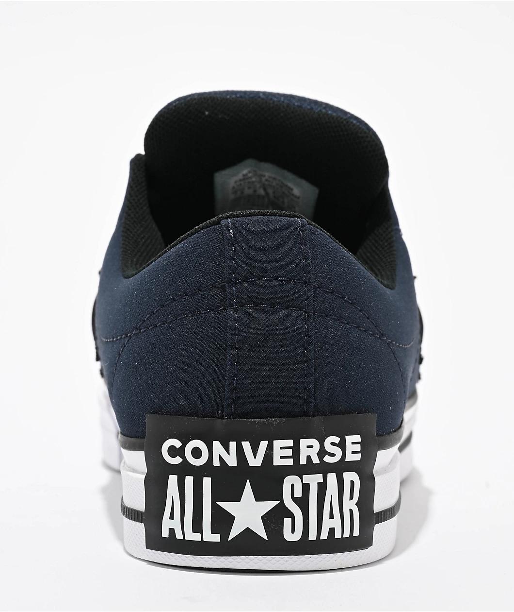 Converse One Star Puffed Obsidian, Black, & White Skate Shoes Product Image