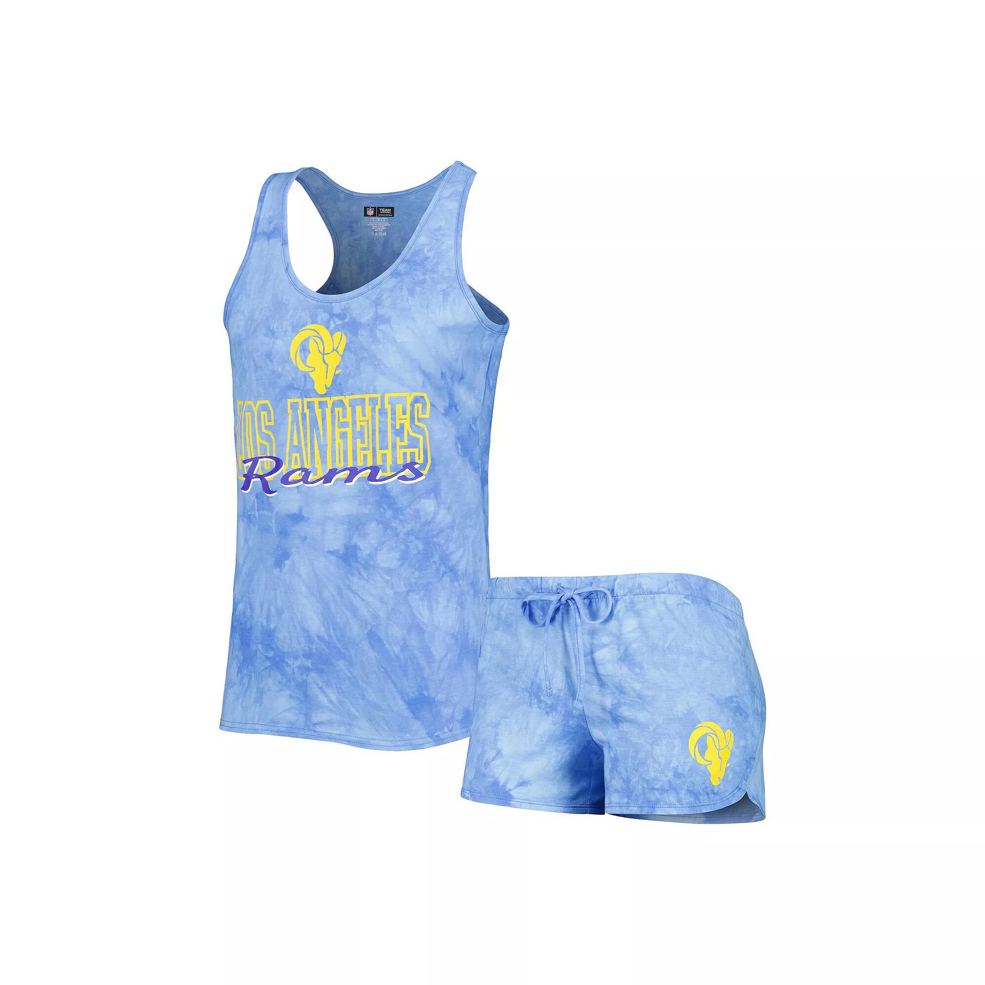 Women's Concepts Sport Royal Los Angeles Rams Billboard Scoop Neck Racerback Tank Top and Shorts Sleep Set,  Product Image