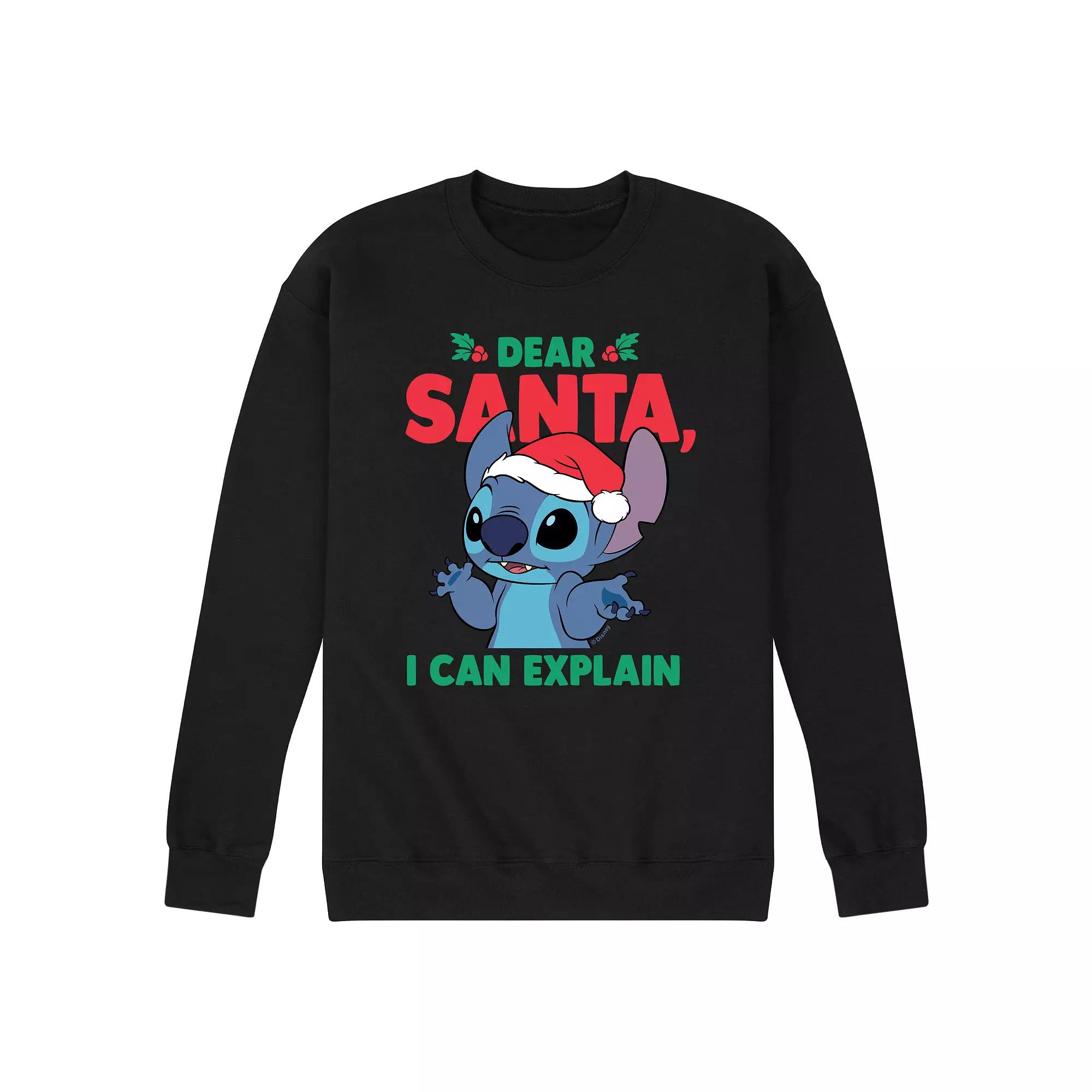 Disney's Lilo & Stitch Men's Santa I Can Explain Fleece Sweatshirt,  Product Image