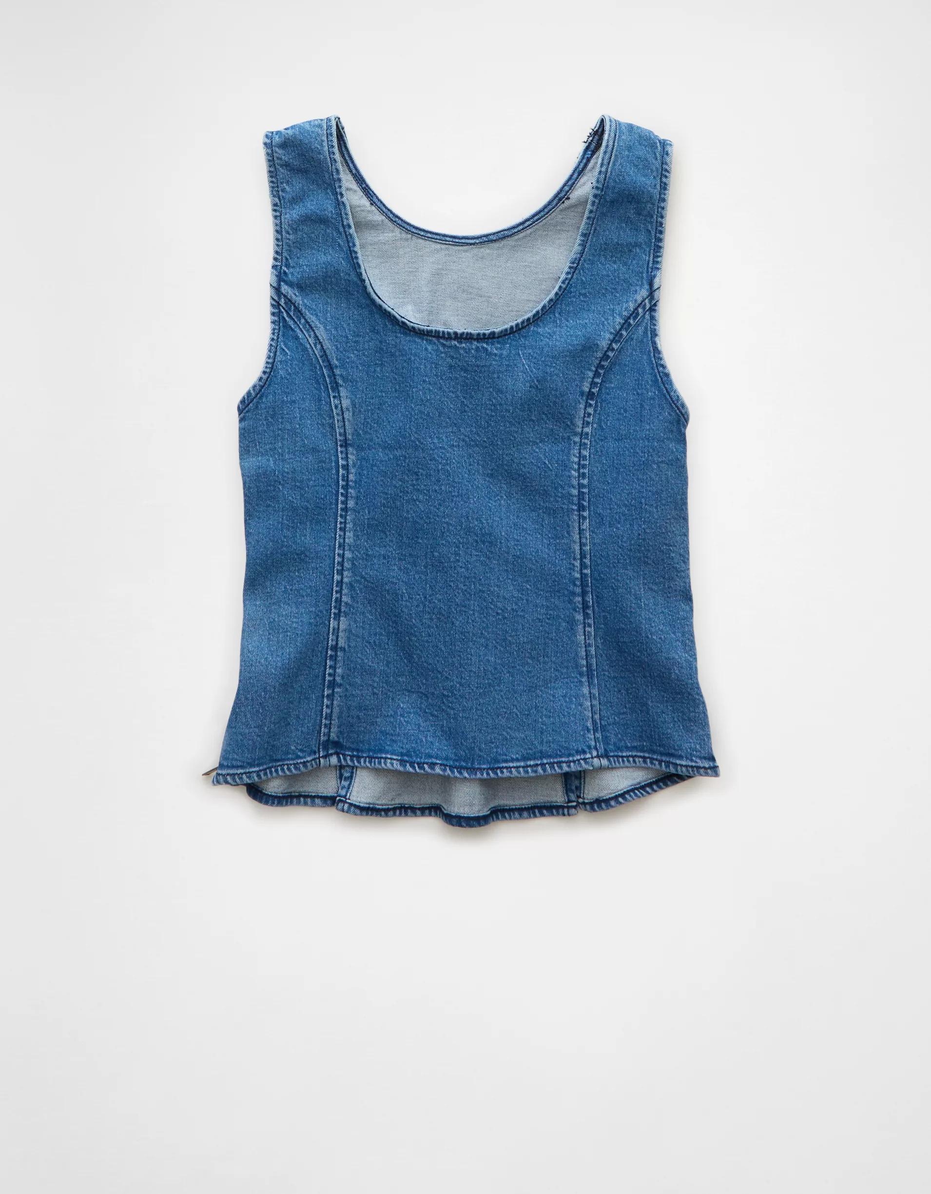AE High Neck Denim Tank Top Product Image