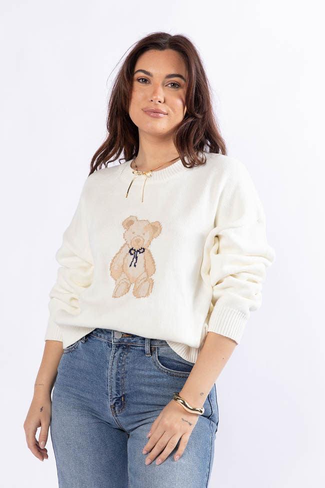 Too Much To Bear Ivory Sweater FINAL SALE Product Image