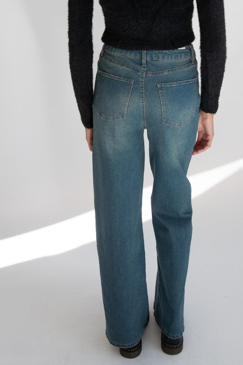Medium Wash Wide Leg Jeans Product Image