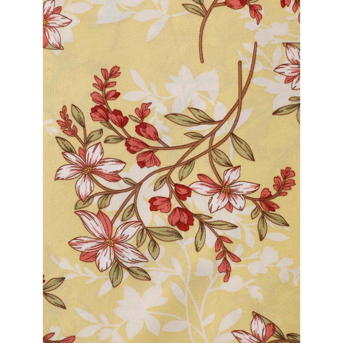 Plus Size Large Flower Print Pockets Surplice Midi Dress Lightyellow Women Overlap Collar Half Sleeve Curvy BloomChic 22-24/3X Product Image