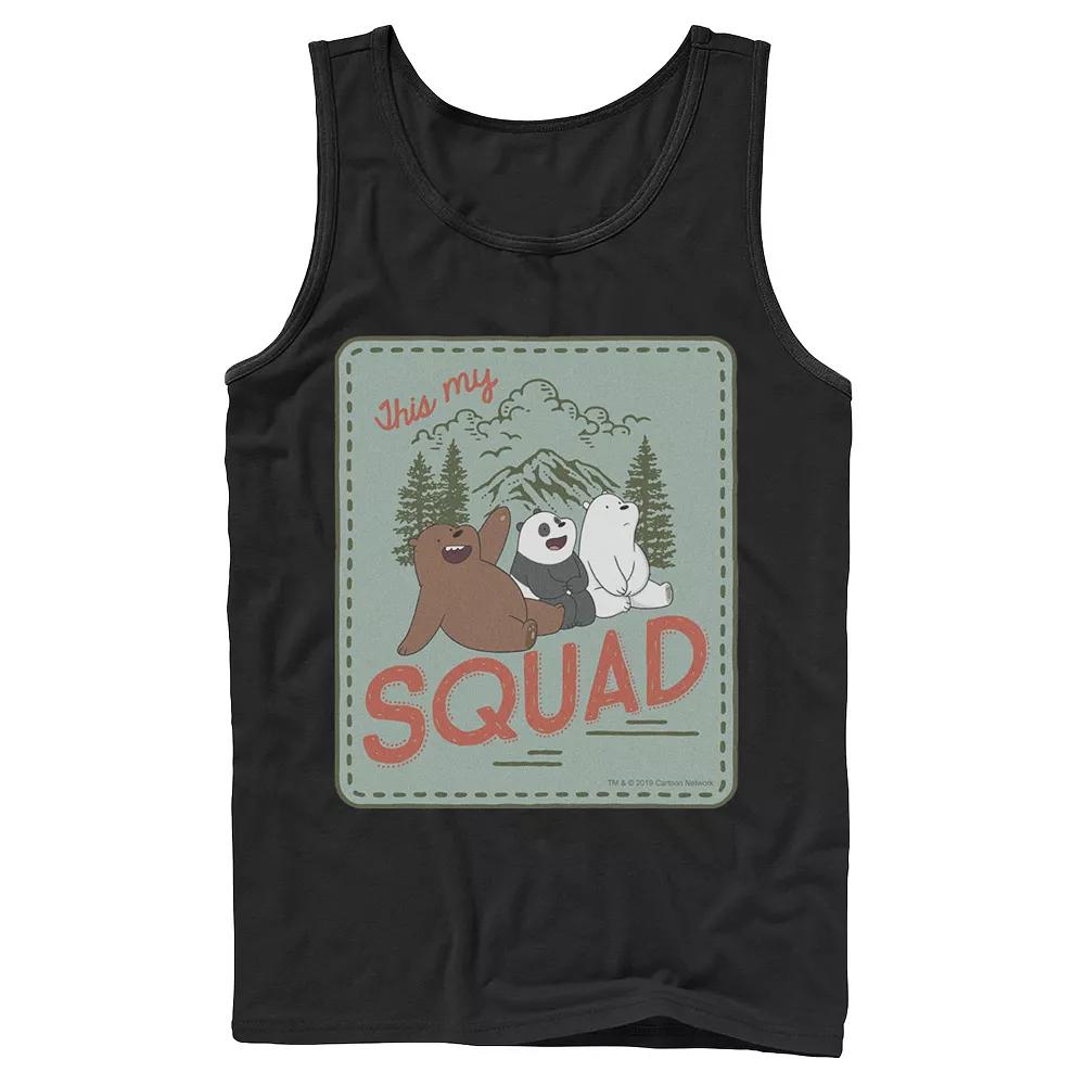 Men's Cartoon Network We Bare Bears This My Squad Patch Tank Top, Size: XL, Black Product Image