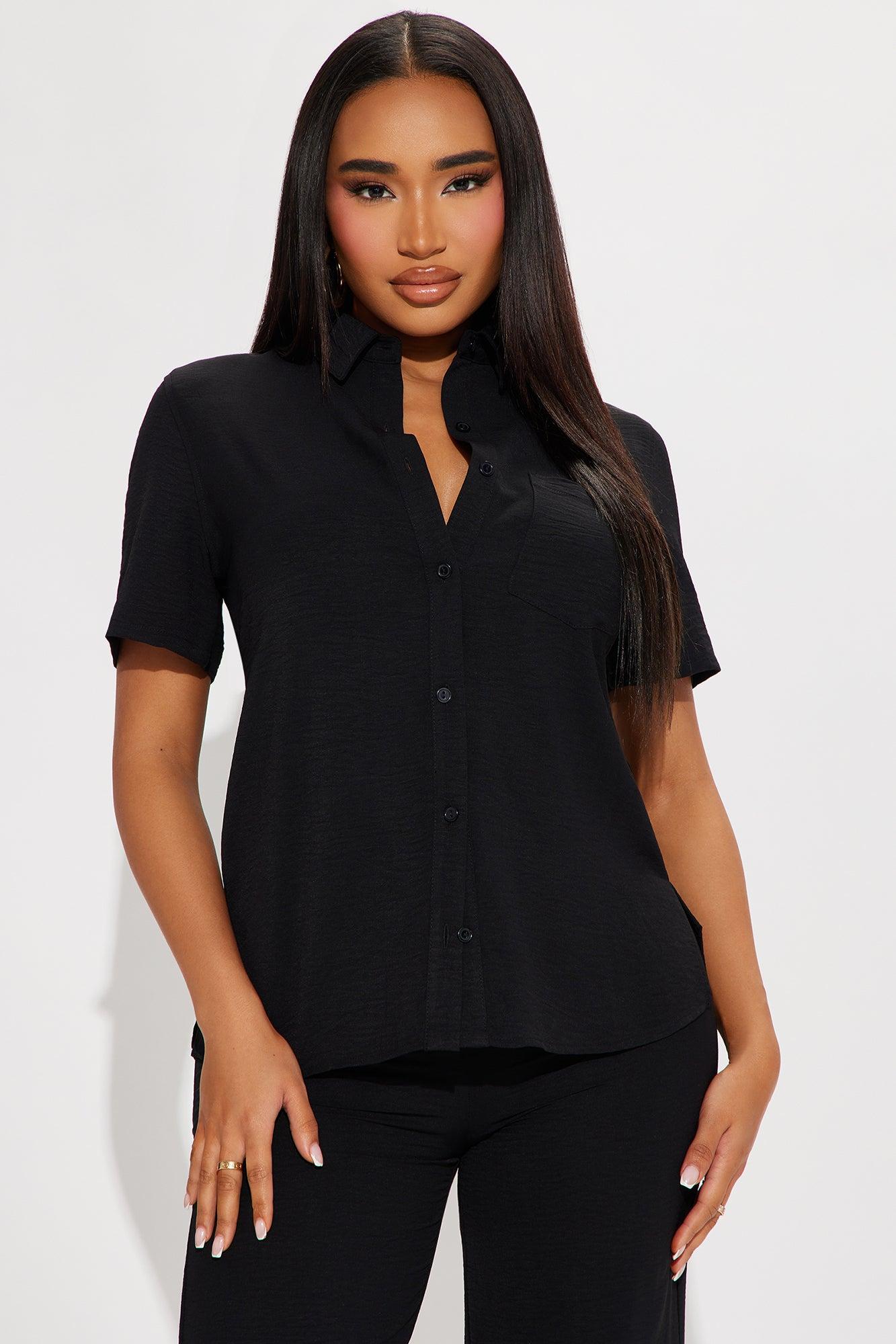 Makenzie Short Sleeve Pant Set - Black Product Image