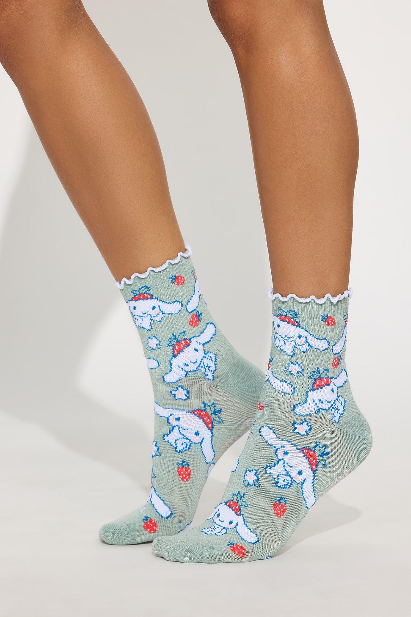 Sweet Cinnamoroll 2 Pack Socks - Green/combo Female Product Image