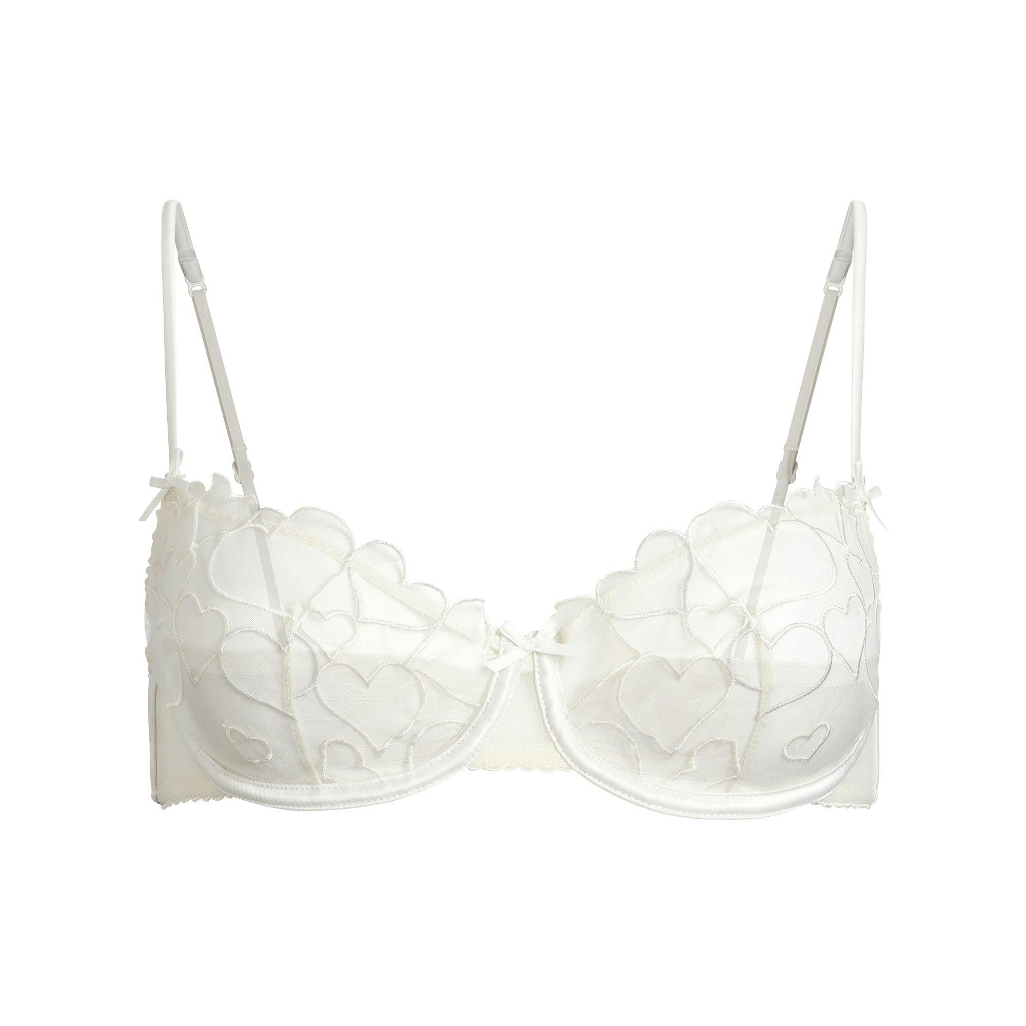 EMBROIDERED TULLE UNLINED DEMI BRA | MARBLE Product Image