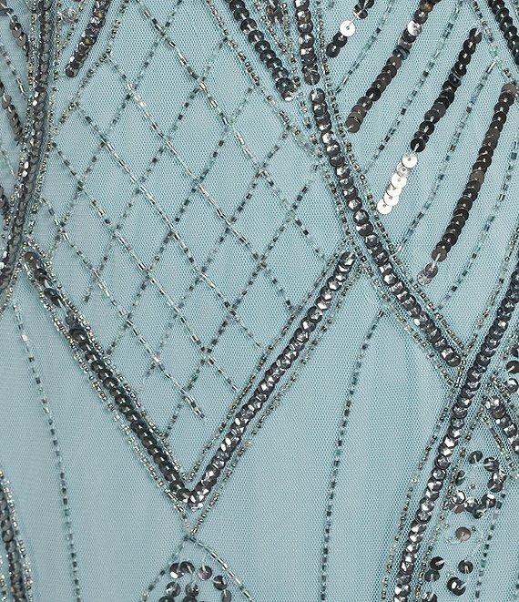 Jump V-Neck Sleeveless Beaded Long Dress Product Image