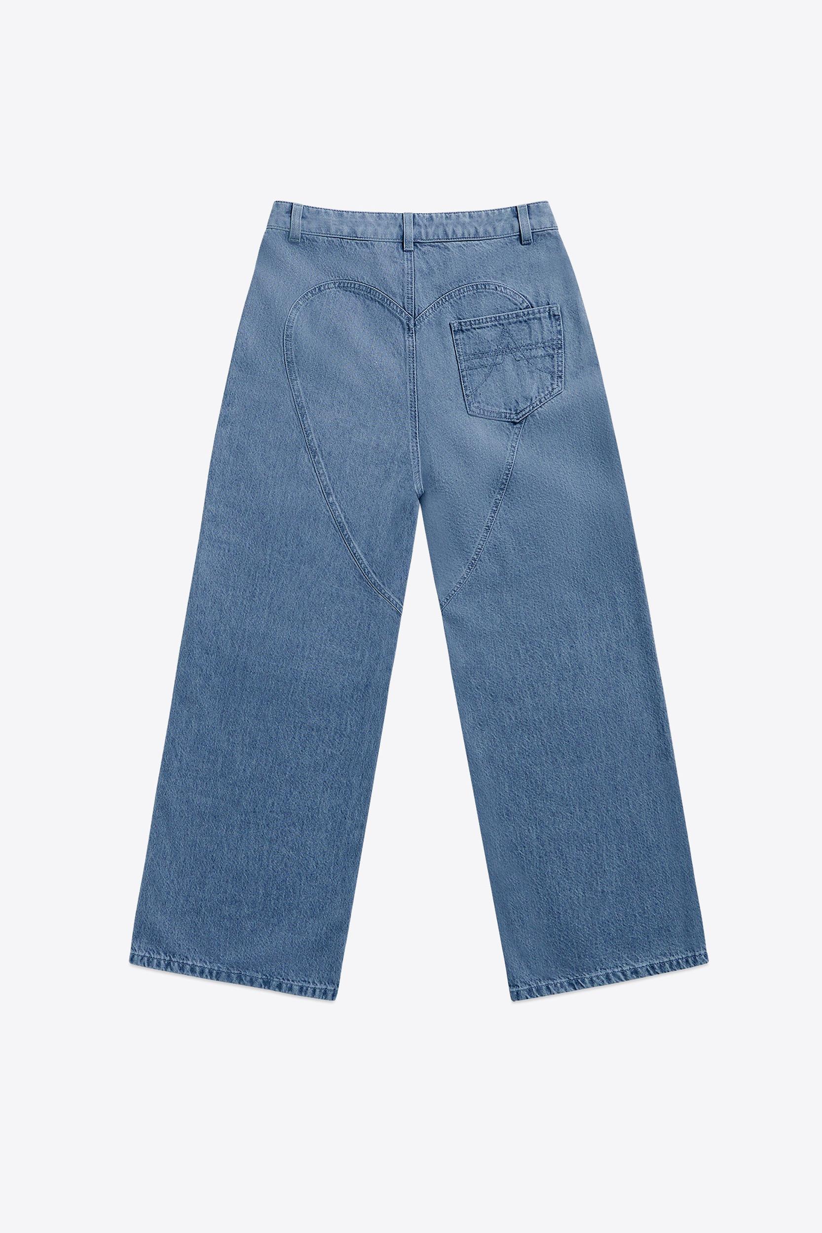 Distressed Crystal Relaxed Slit Jean Product Image