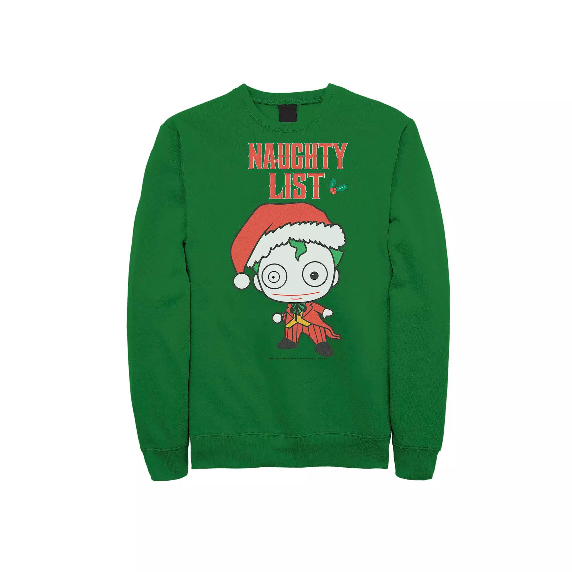 Men's DC Comics Batman Naughty List Joker Graphic Sweatshirt, Size: 3XL, Kelly Product Image