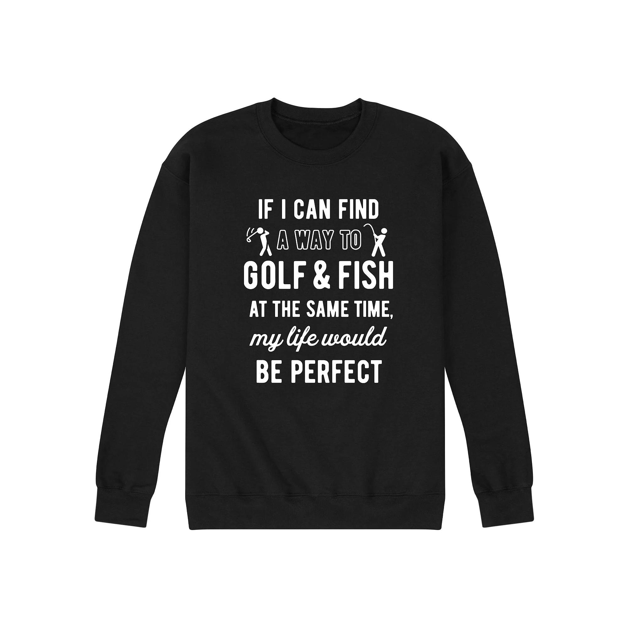 Men's Golfing & Fishing Graphic Sweatshirt,  Product Image
