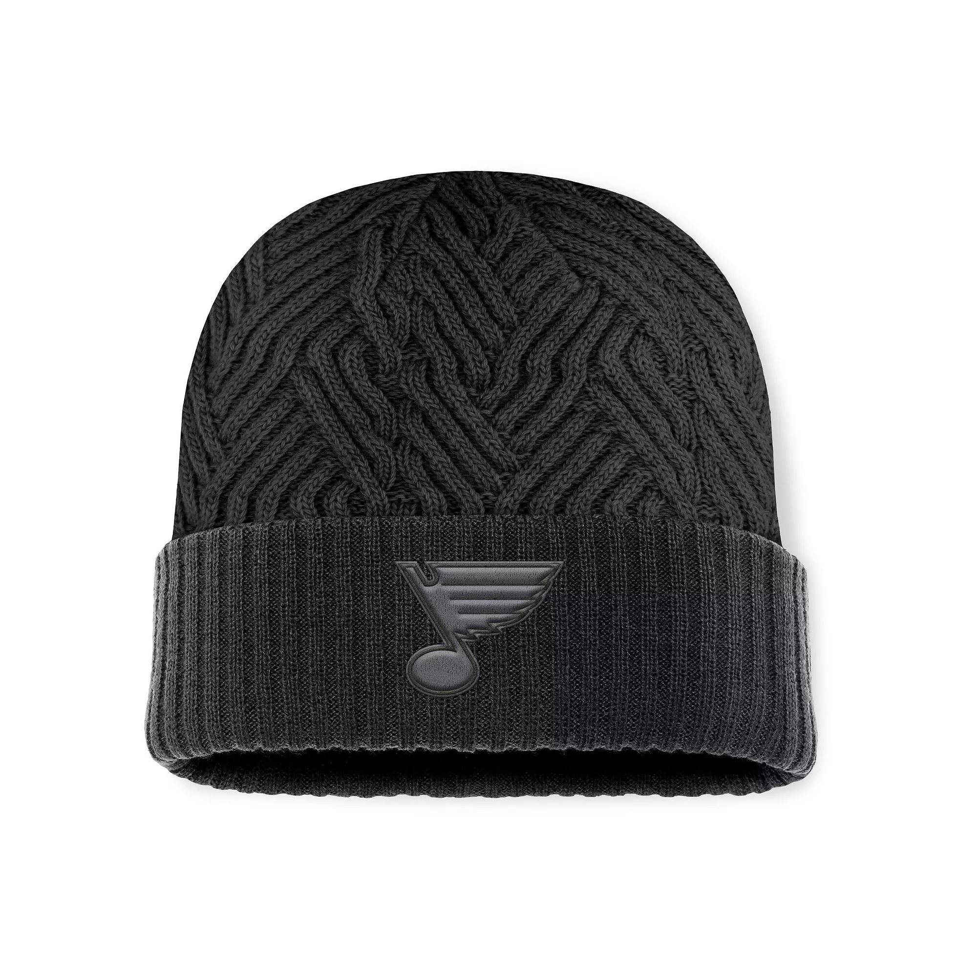 Men's Fanatics Black St. Louis Blues Authentic Pro Road Cuffed Knit Hat Product Image