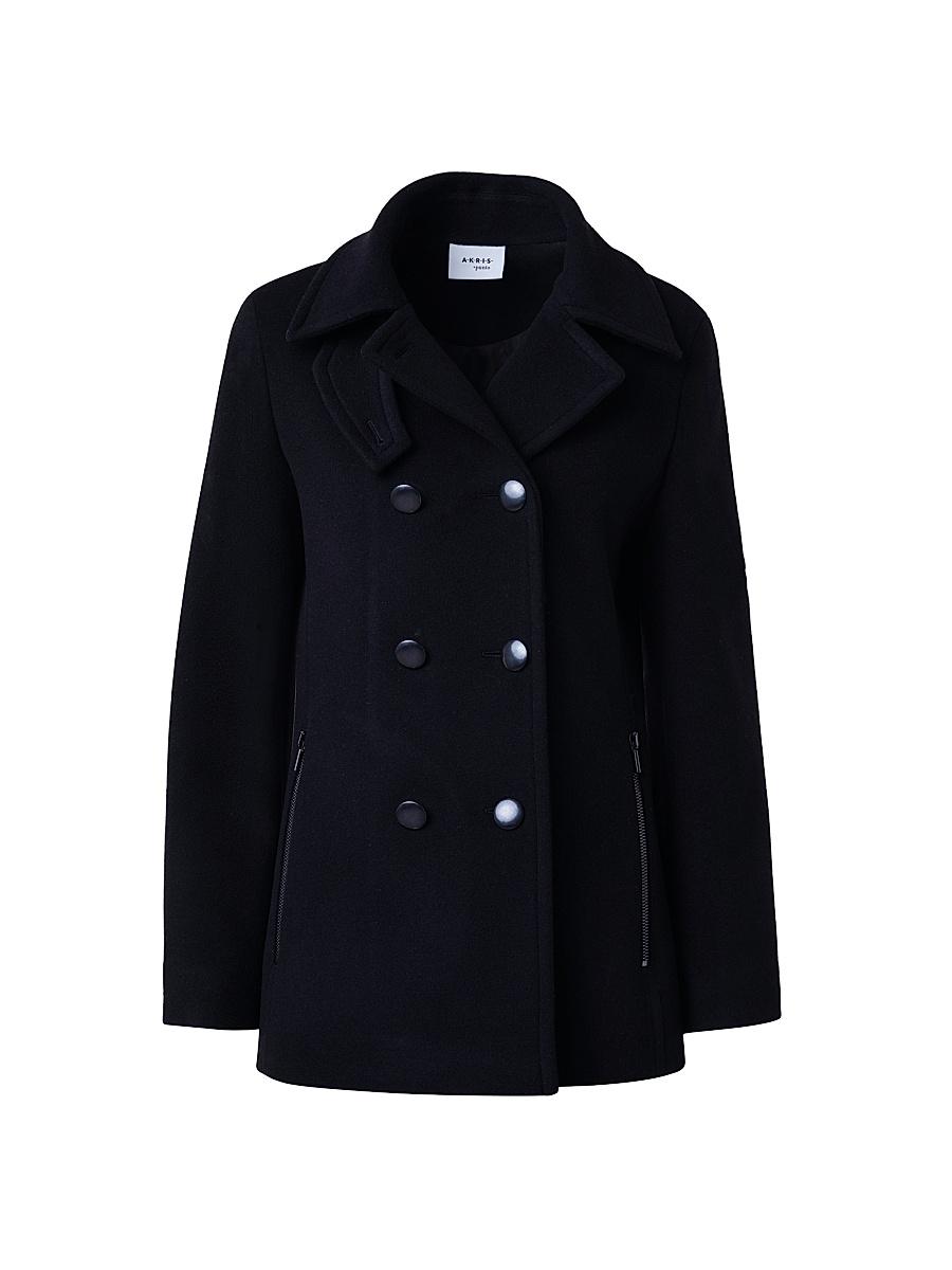 Womens Double-Breasted Wool-Blend Pea Coat Product Image