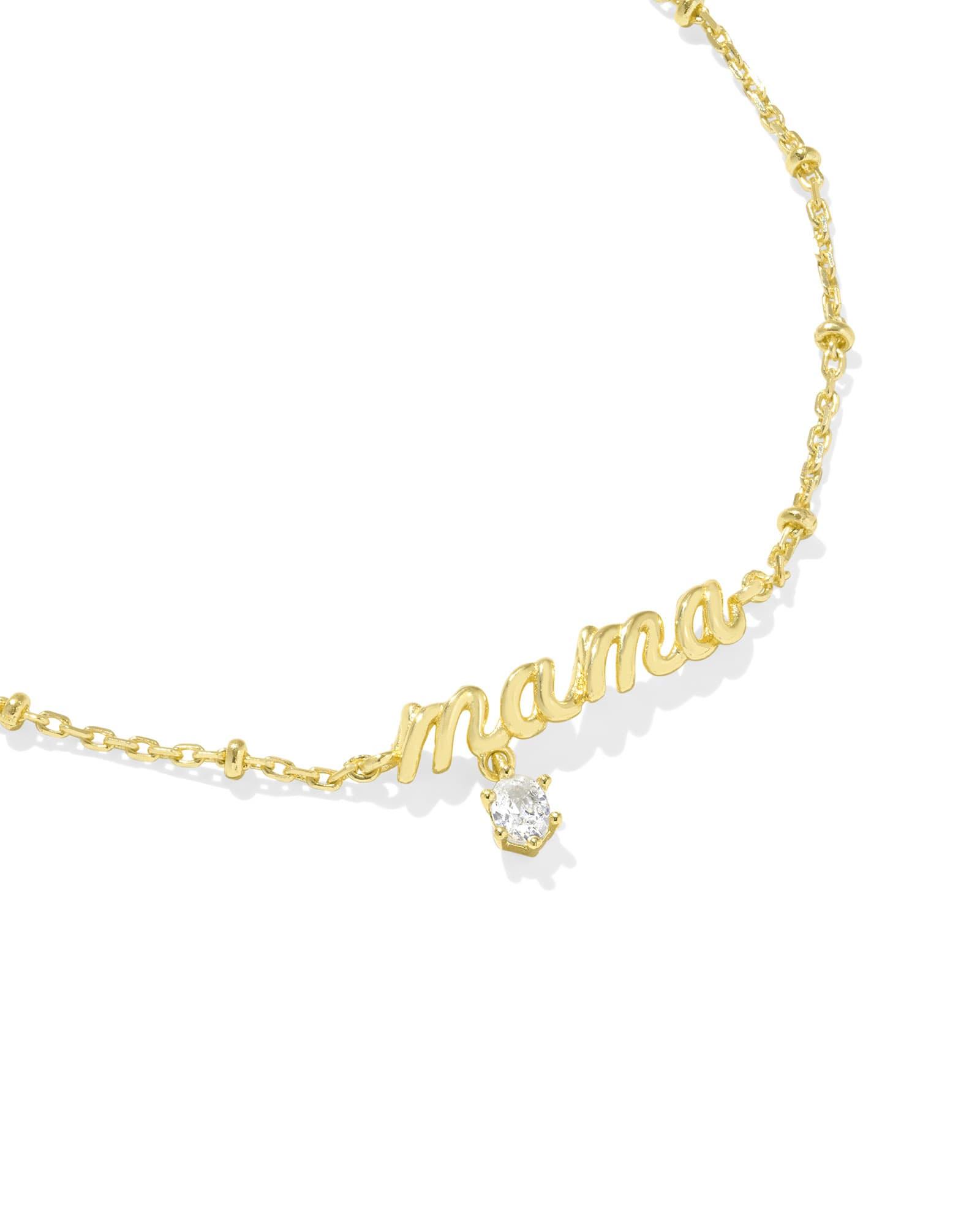Mama Gold Crystal Delicate Chain Bracelet Product Image