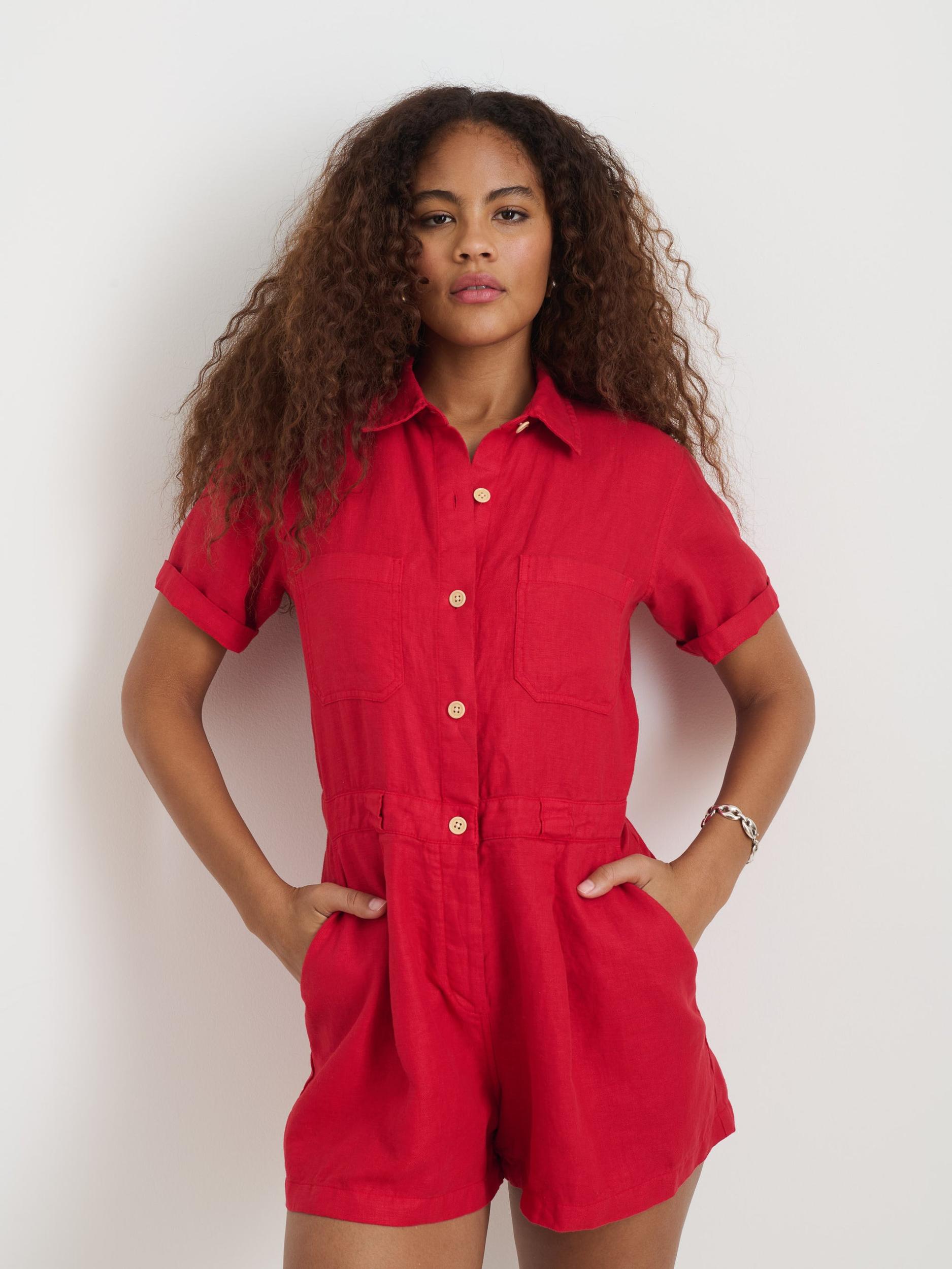 Cassi Romper In Linen Product Image