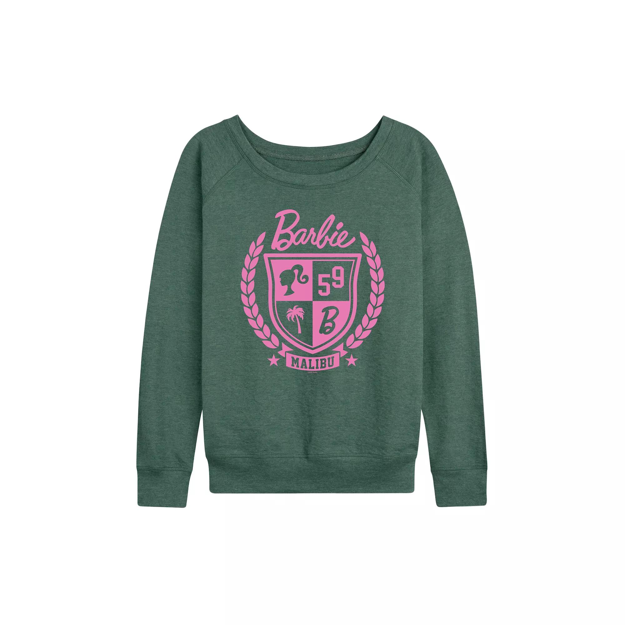 Women's Barbie® Varsity Malibu Seal French Terry Long Sleeve Tee,  Product Image