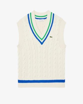 V Neck Cable Knit Sweater Vest Product Image
