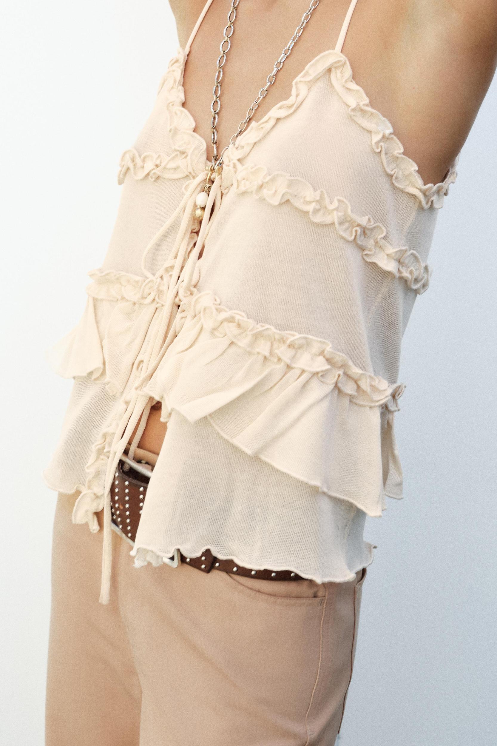 RUFFLED KNIT TOP Product Image
