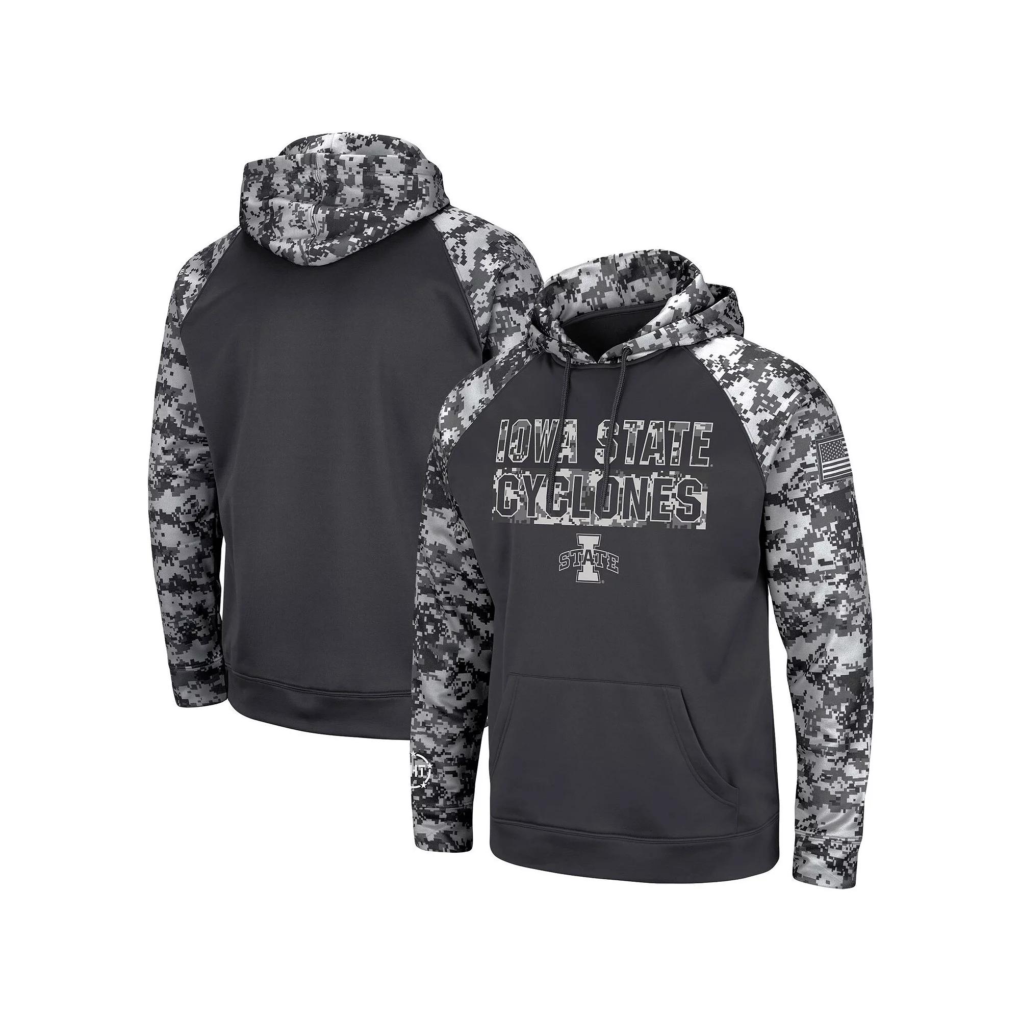 Men's Colosseum Charcoal Iowa State Cyclones OHT Military Appreciation Digital Camo Pullover Hoodie, Size: Medium Product Image