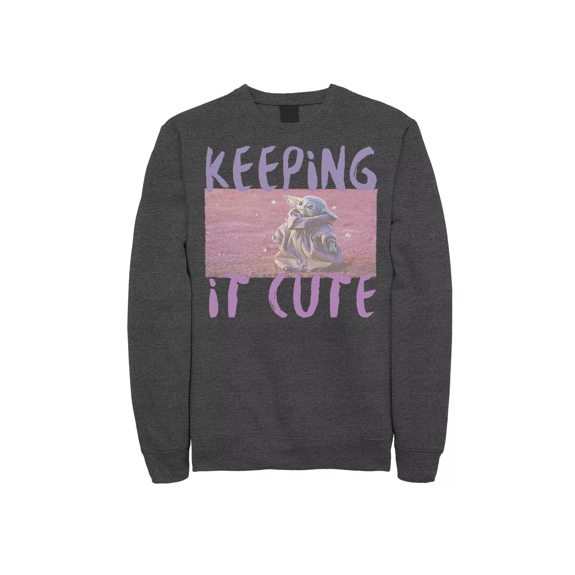 Men's Star Wars The Mandalorian The Child Keeping It Cute Sweatshirt,  Product Image