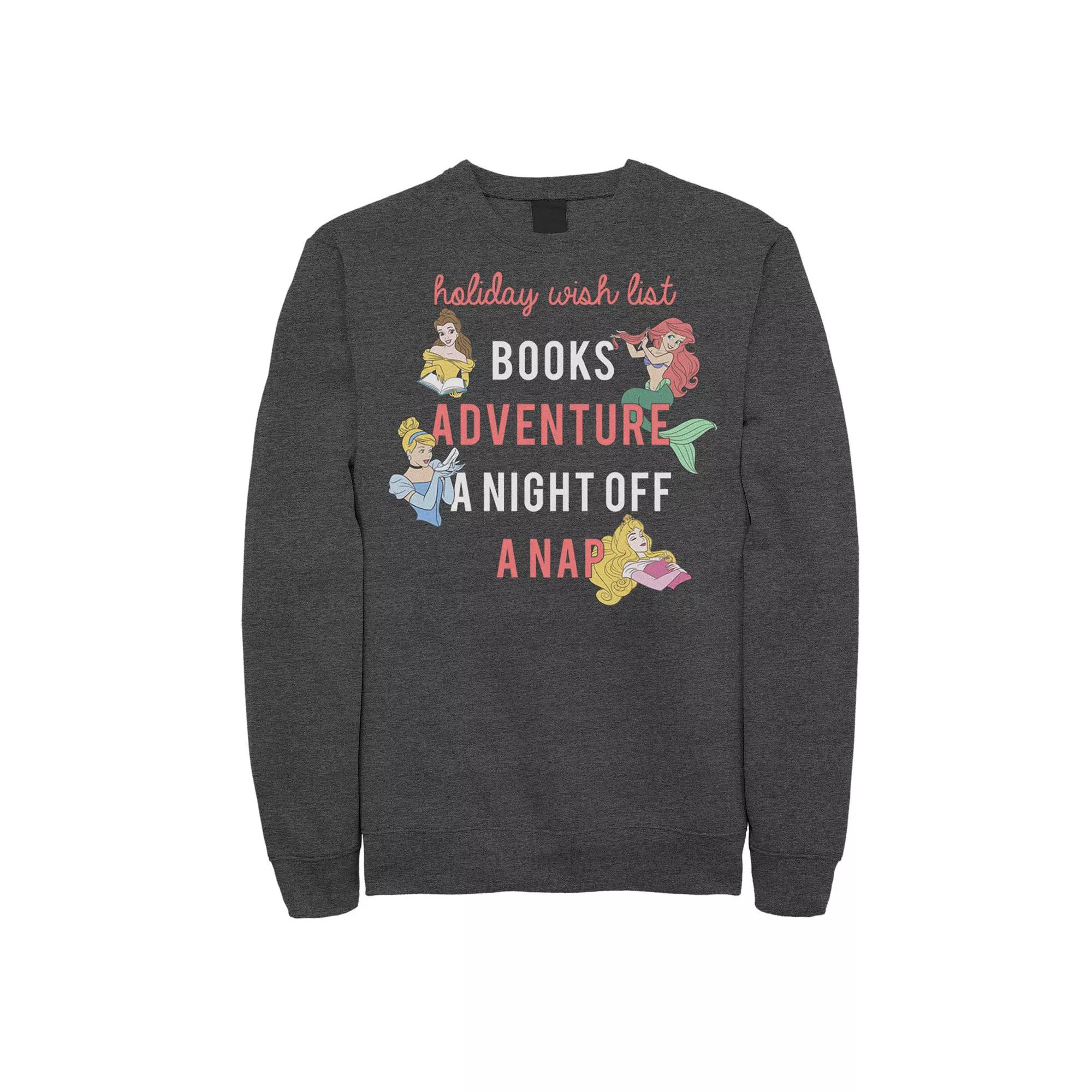 Men's Disney Princess Holiday Wish List Word Stack Fleece,  Product Image