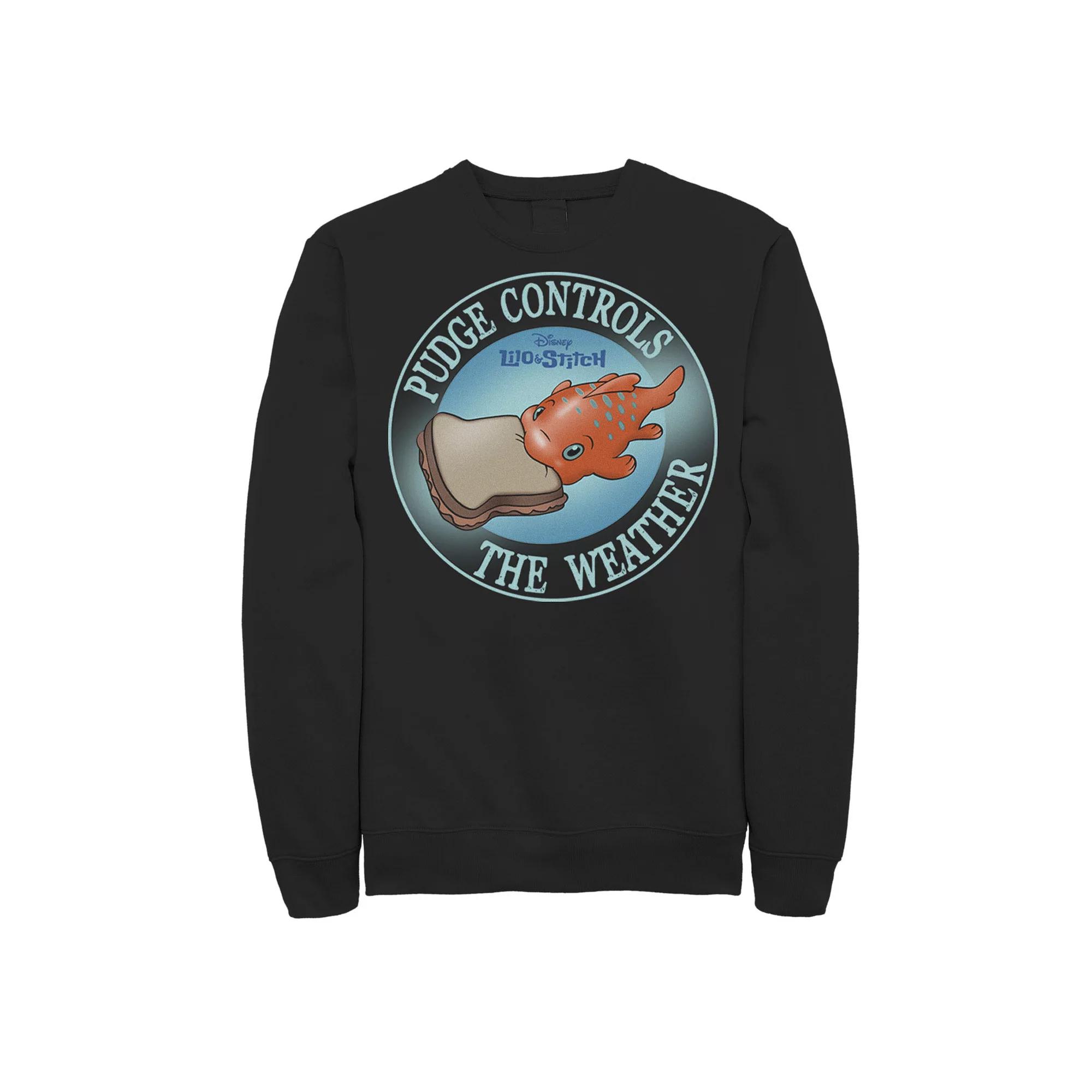Disney's Lilo & Stitch Pudge Controls The Weather Men's Sweatshirt,  Product Image