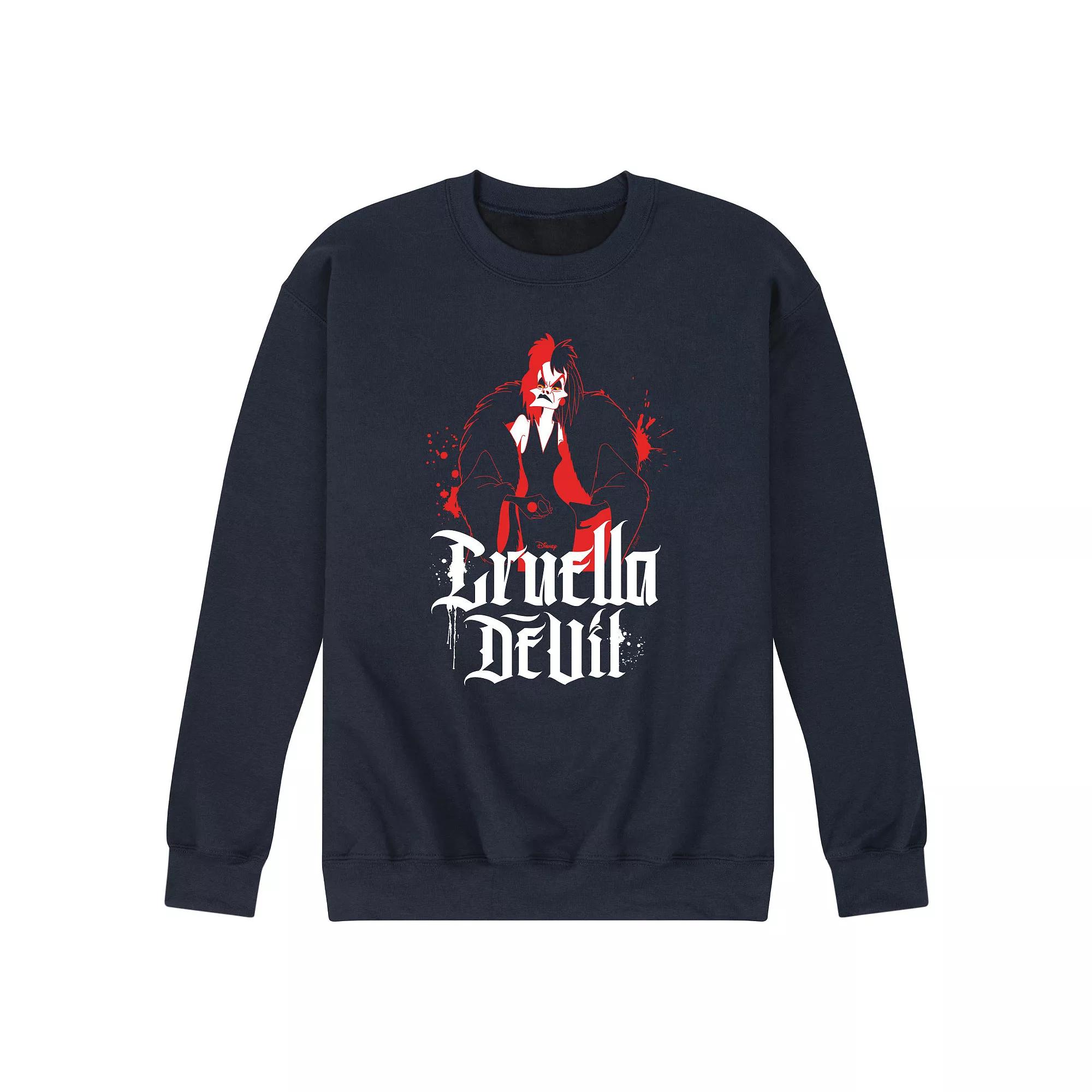 Disney Villains 101 Dalmatians Cruella Deville Men's Fleece Sweatshirt,  Product Image