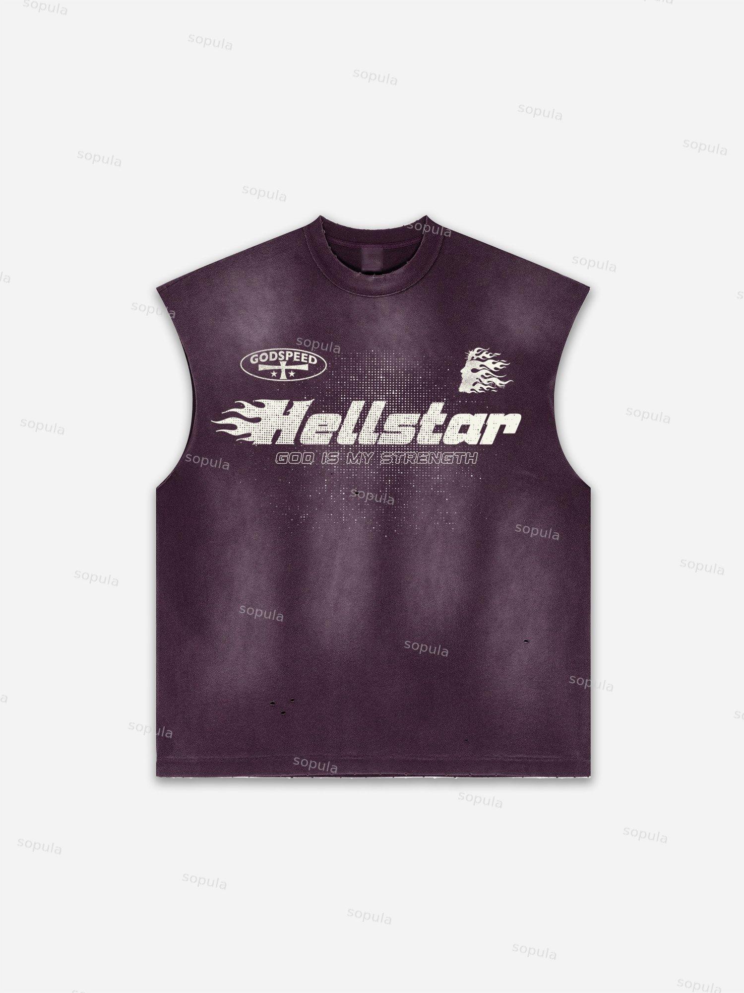 Flame Jesus Silhouette Network Vintage Graphic Men's Washed Tank Top Sleeveless Shirts Product Image