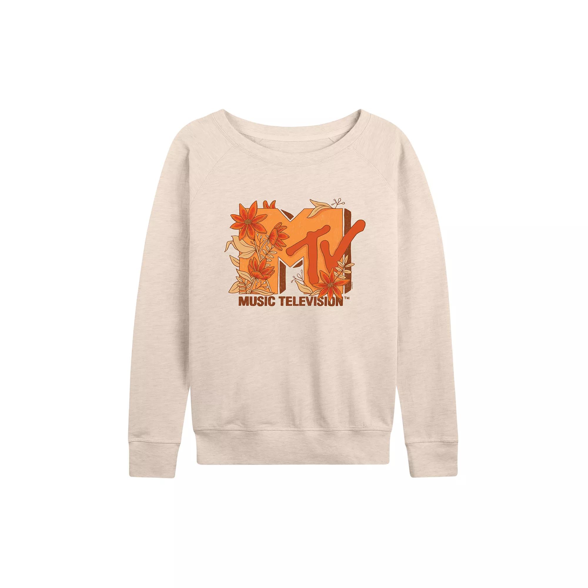 Women's MTV Fall Florals French Terry Long Sleeve Tee,  Product Image
