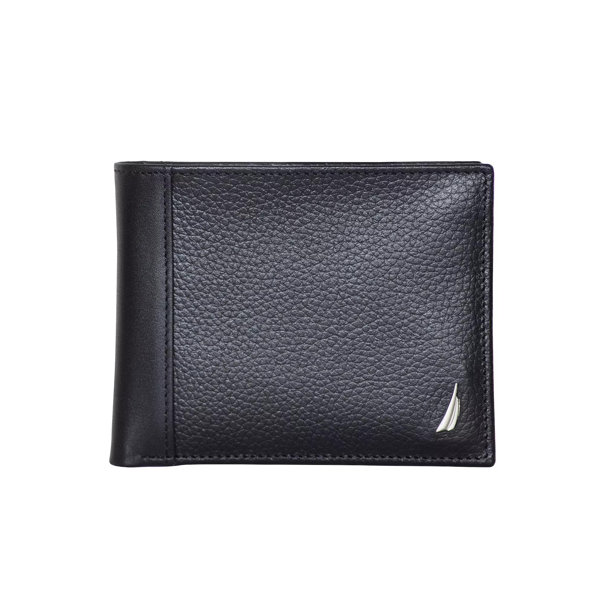 Men's Nautica Classic J-Class RFID-Blocking Leather Bifold Wallet, Black Product Image