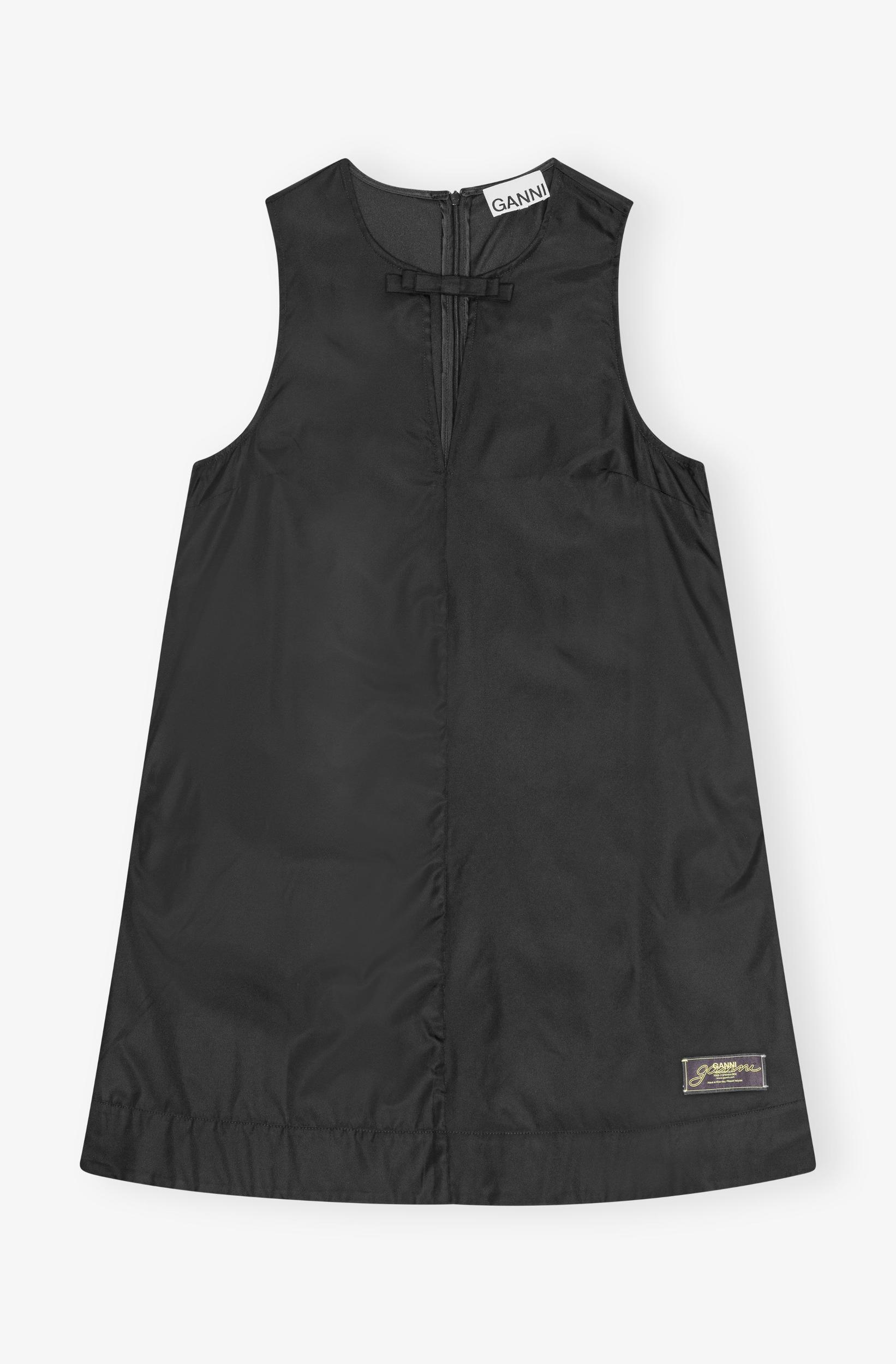 Black Duchesse Nylon Mini Dress Product Image