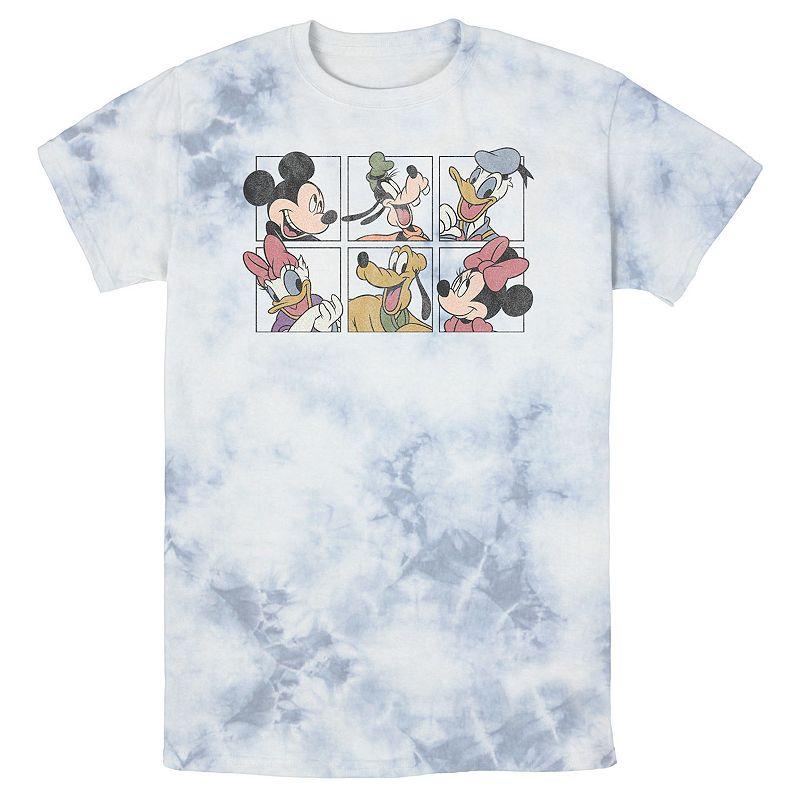 Men's Disney Mickey & Friends Classic Group Box Up Wash Tee, Size: Medium, White Blue Product Image