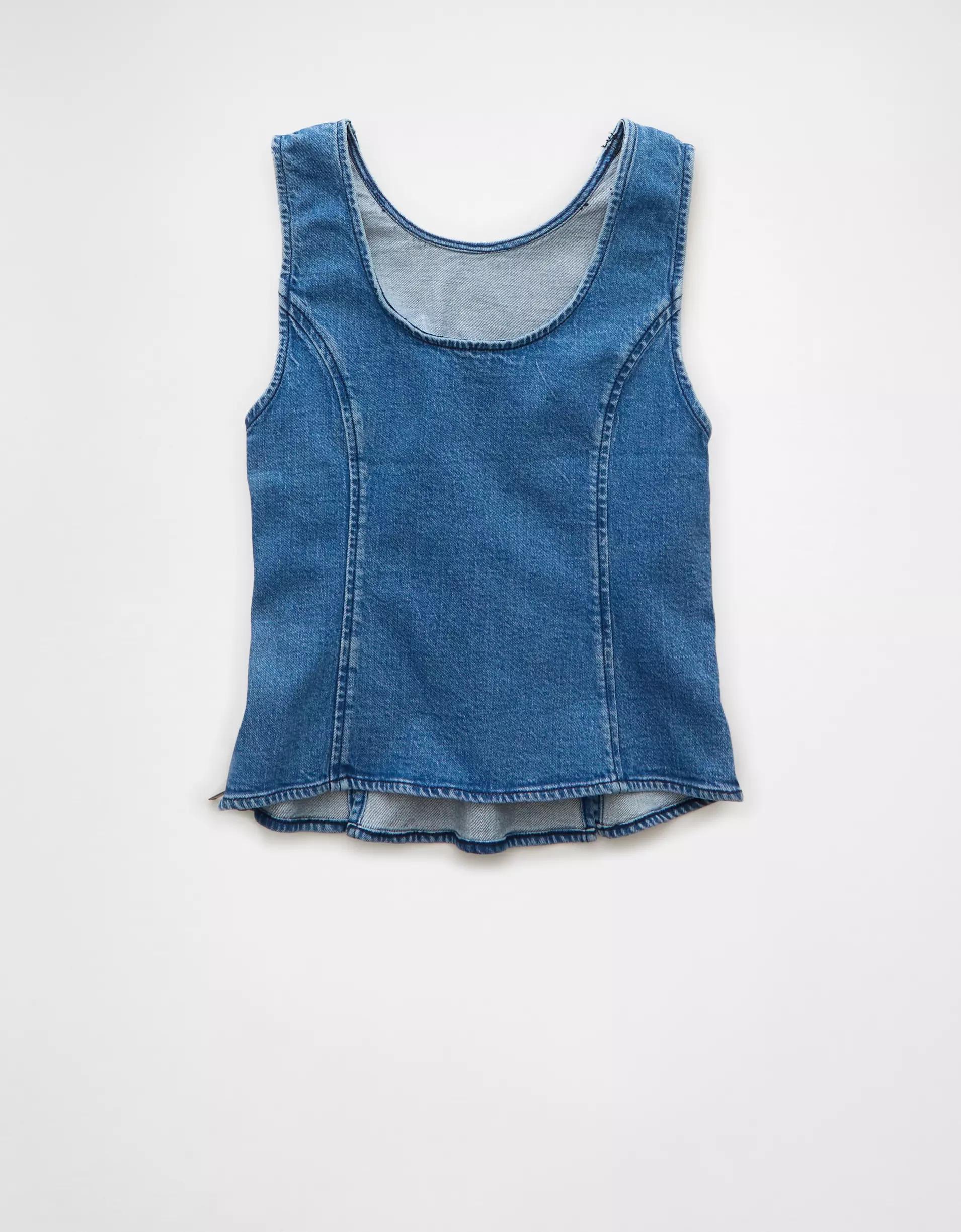 AE High Neck Denim Tank Top Product Image