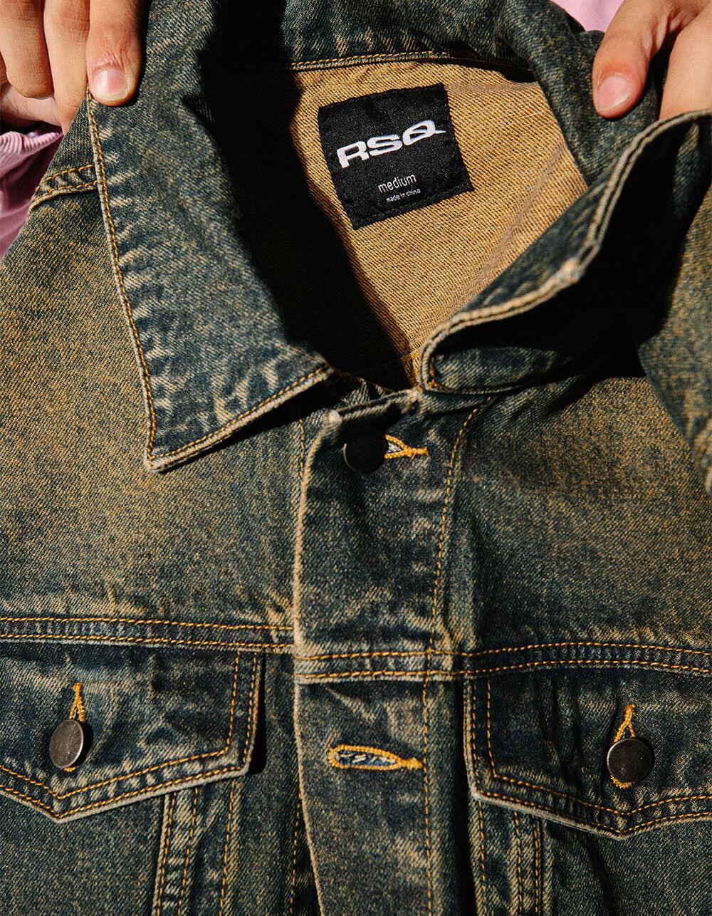 RSQ Mens Overdye Denim Trucker Jacket - INDIGO Product Image