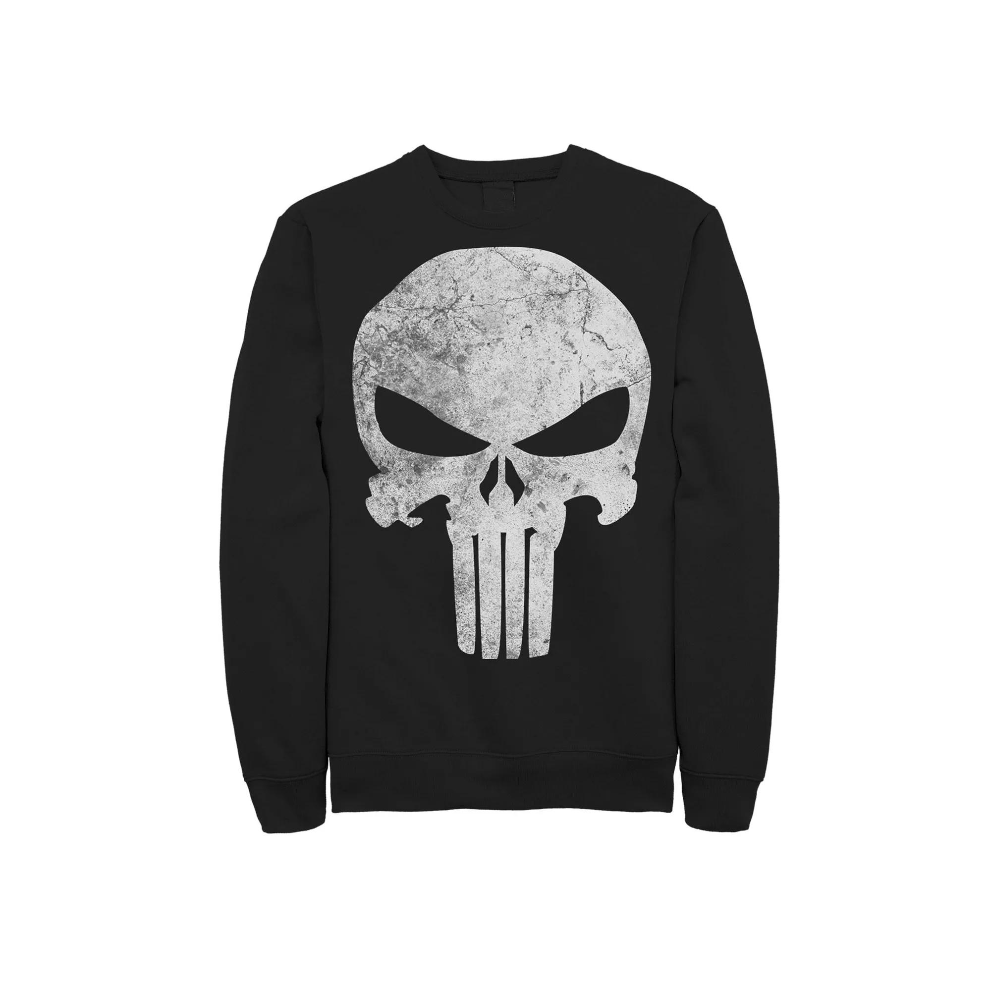 Men's Marvel Punisher Skull Symbol Distressed Sweatshirt,  Product Image