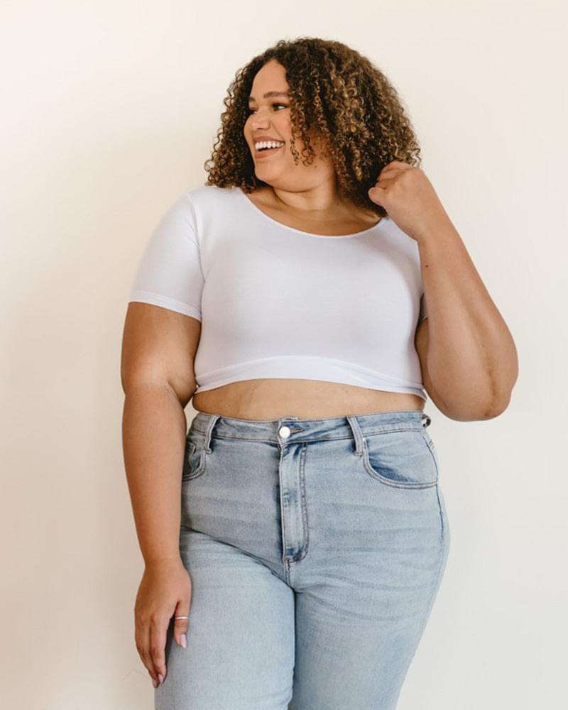 HALFTEE Layering Fashions Classic Boyfriend Halftee Female Product Image