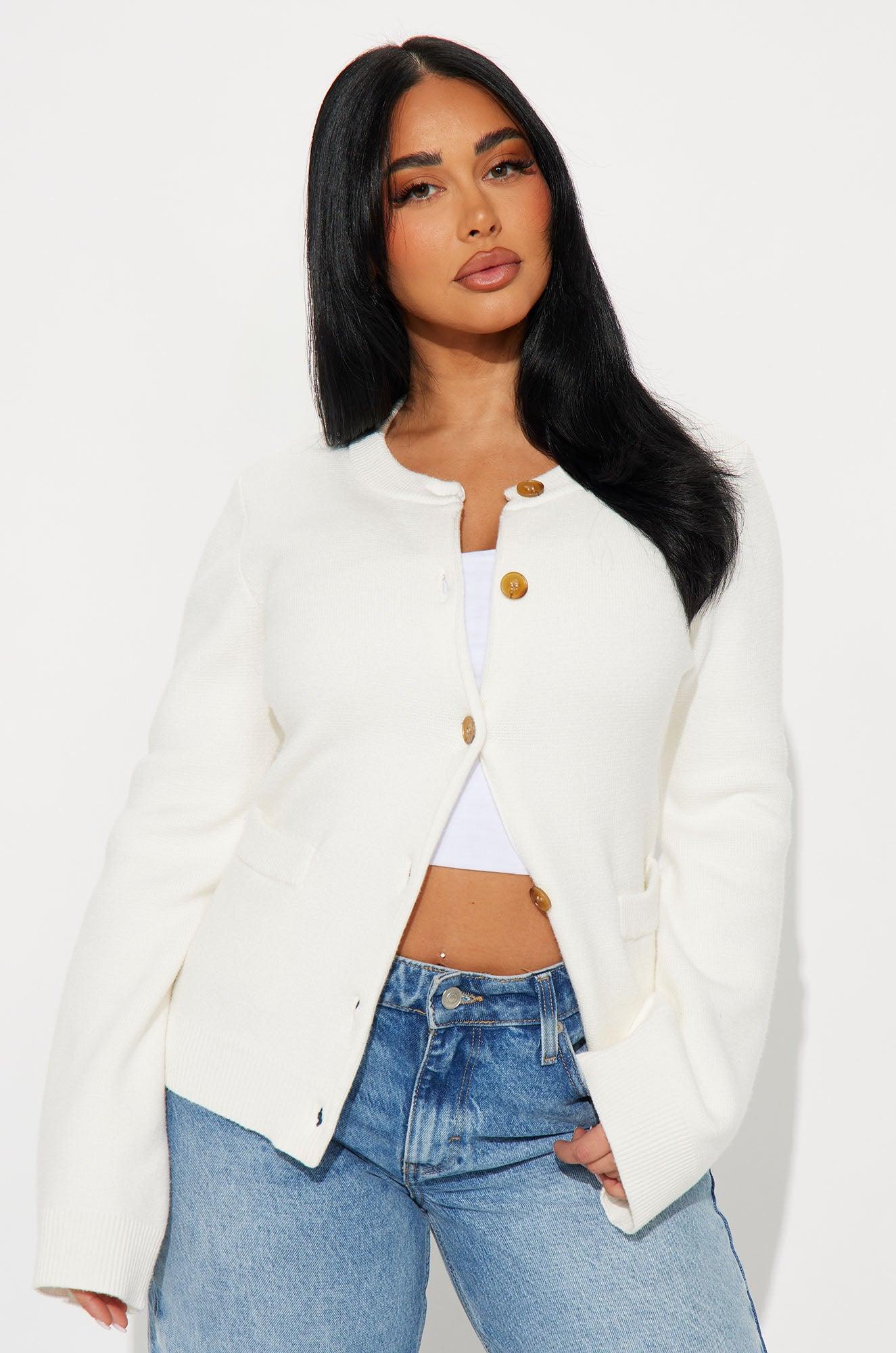 Grace Bell Sleeve Cardigan - Ivory Product Image
