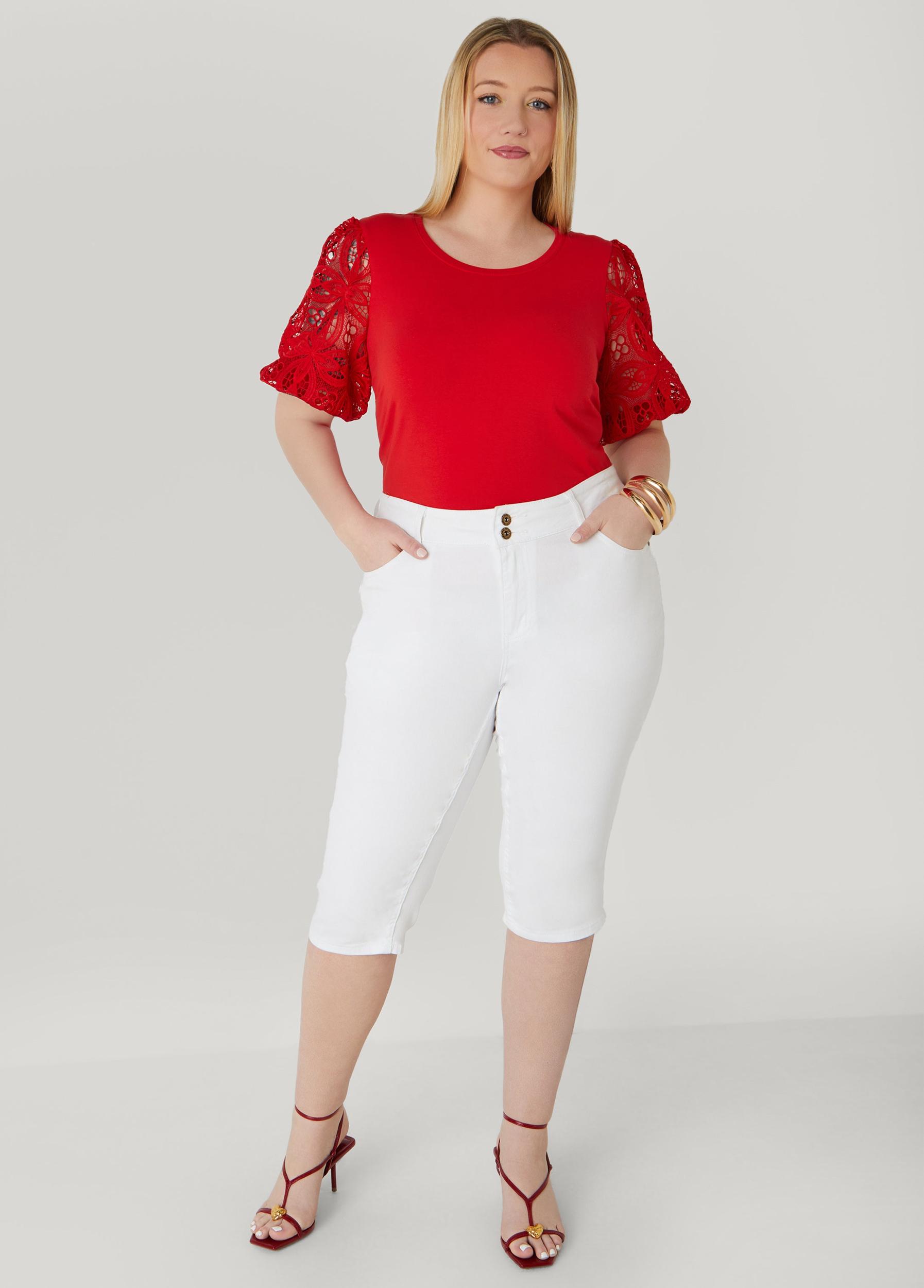 Crochet Sleeved Jersey Tee Product Image