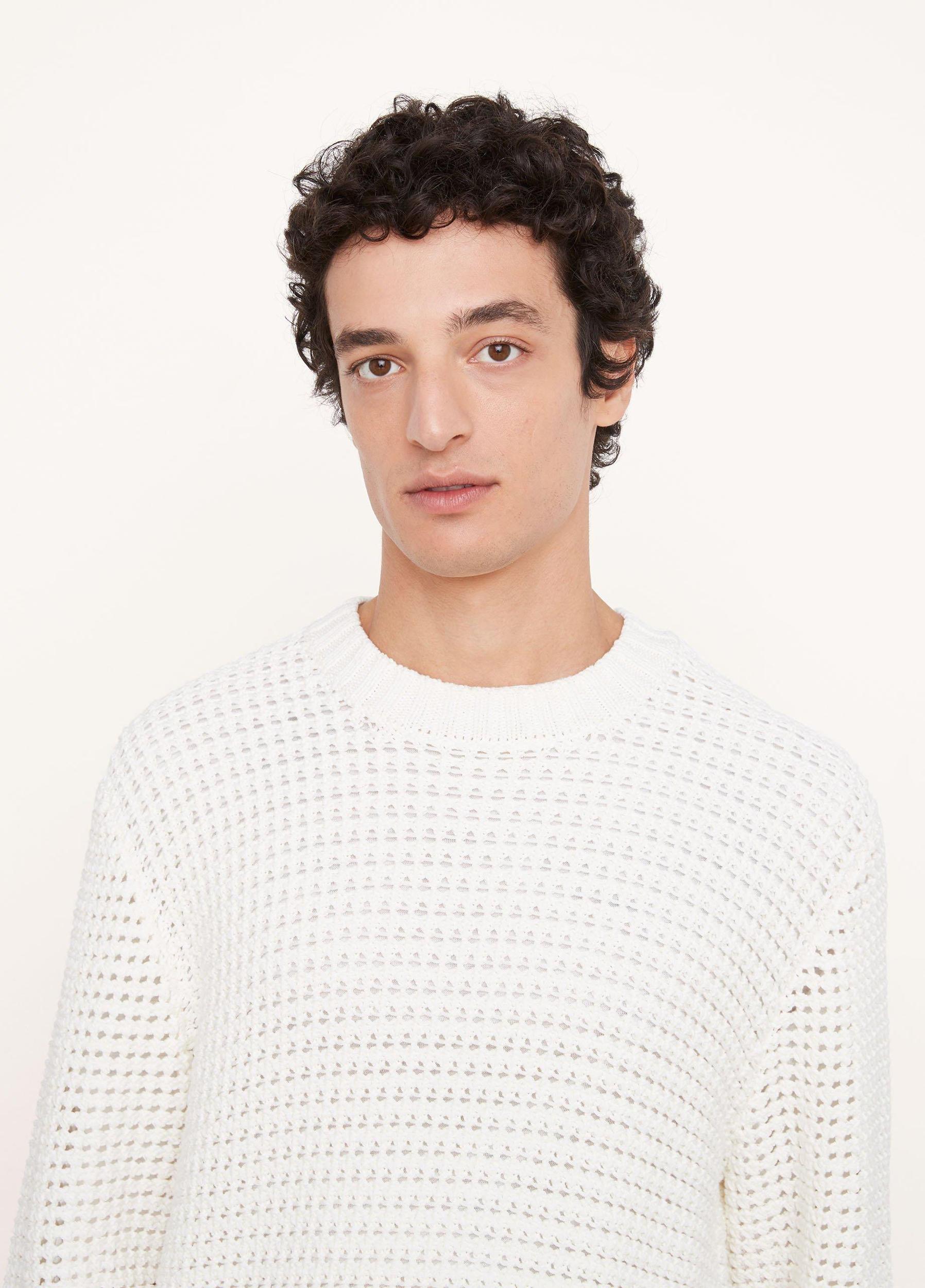 Texture Stripe Long Sleeve Crew Neck Sweater Product Image
