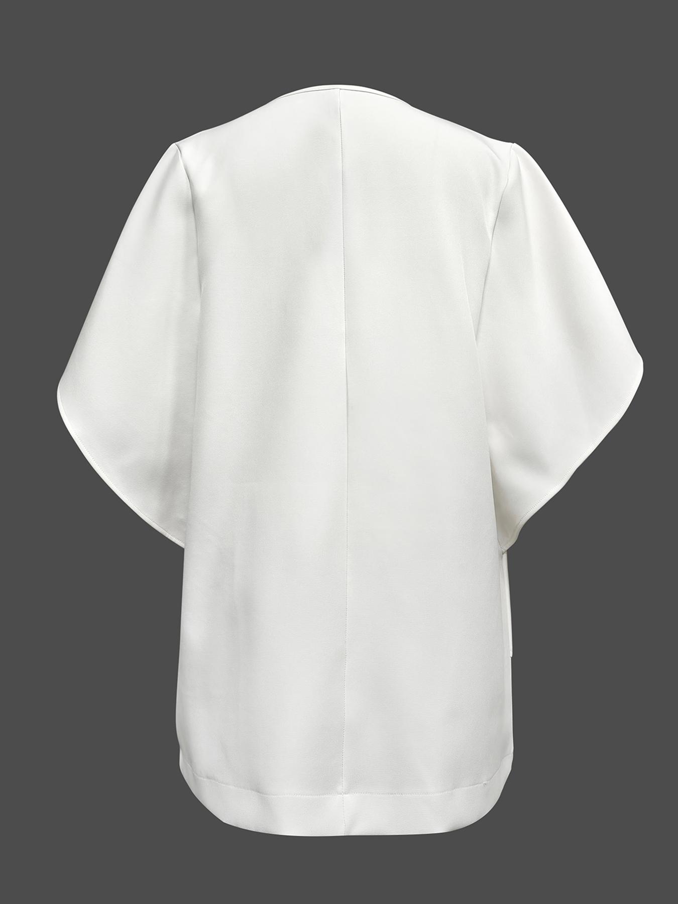 Half Sleeves Loose Solid Color Deep V-Neck Mini Dresses Product Image