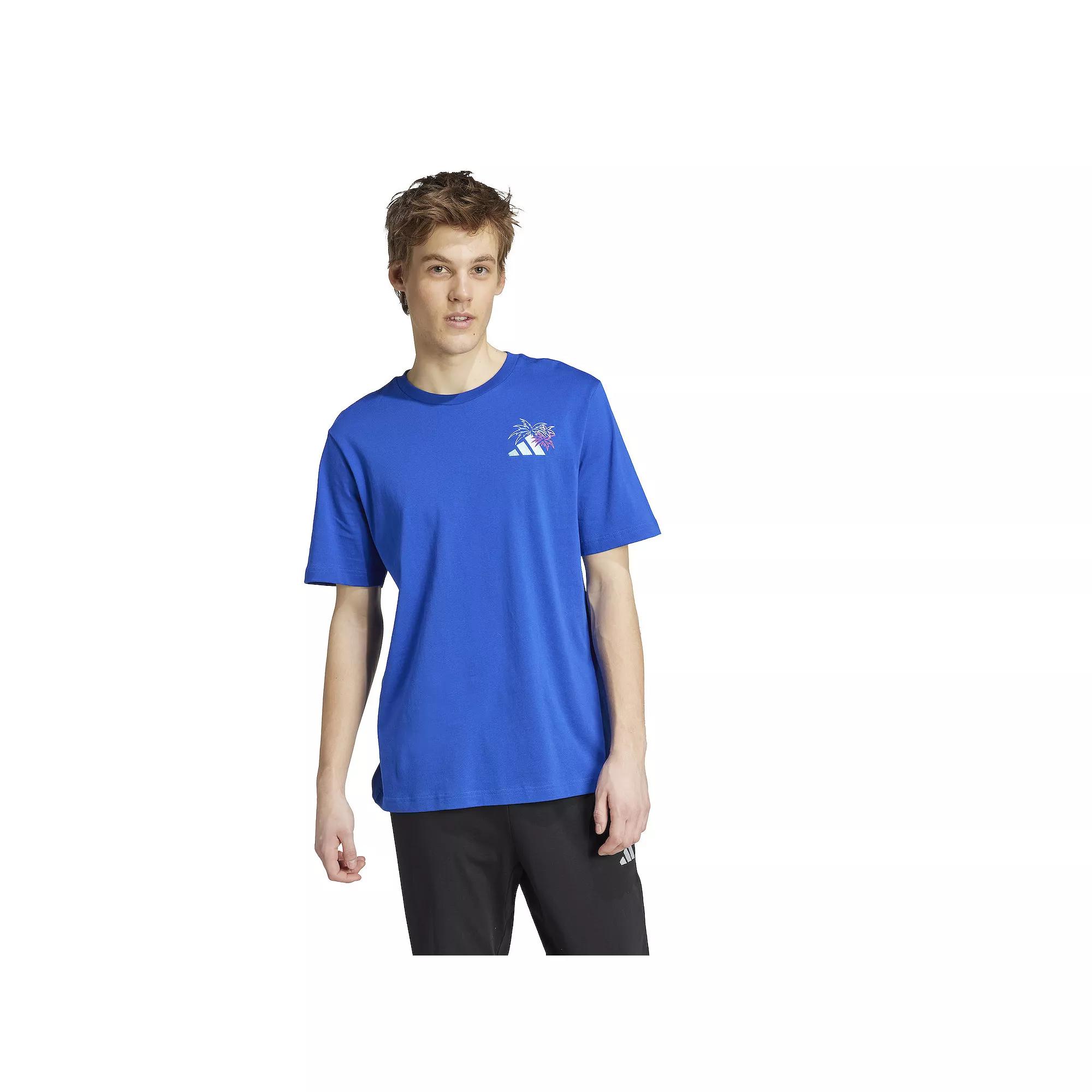 Men's adidas Graphic Lounge Pastel Embroidery Sportswear Tee, Size: XXL, Multi Royal Blue Product Image
