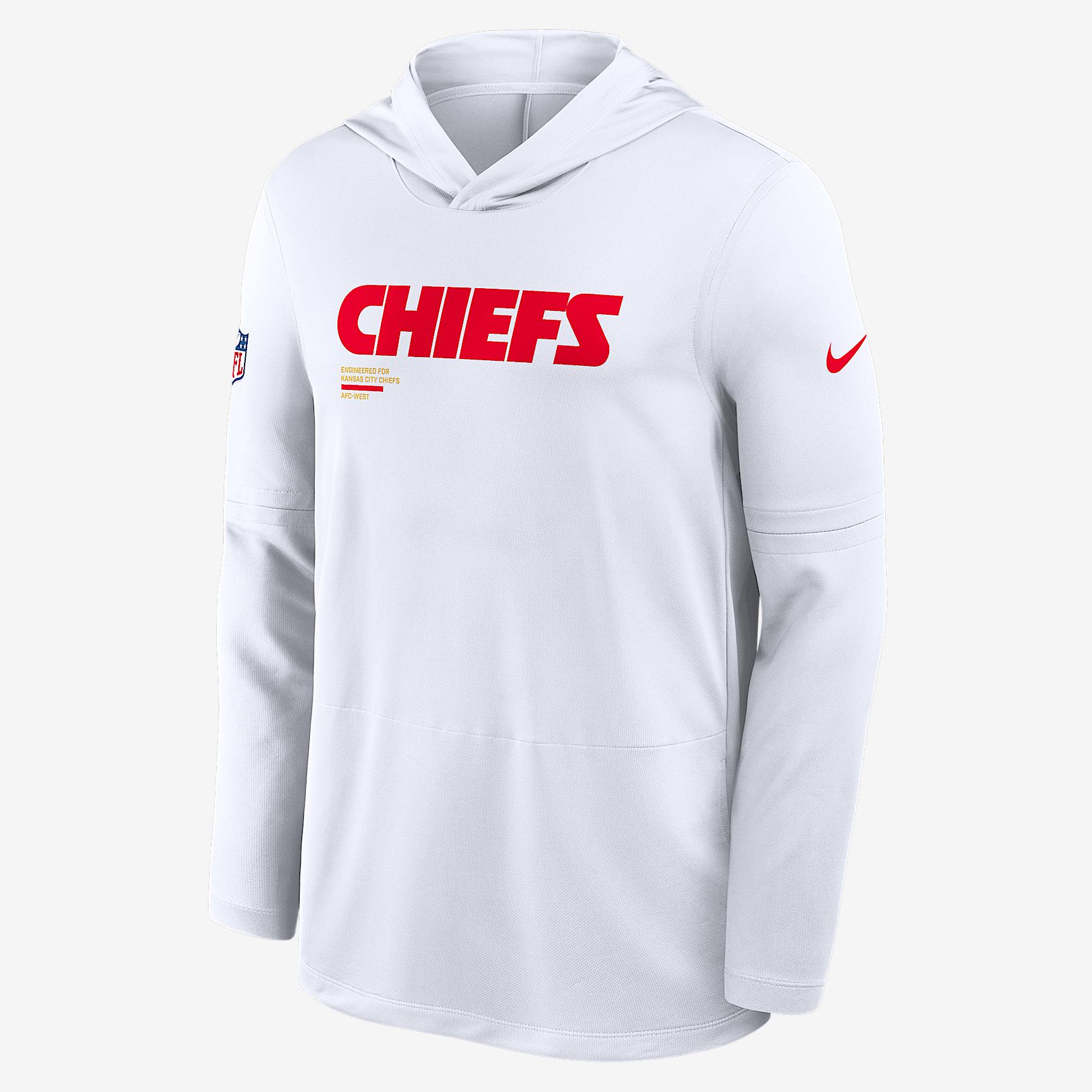 Kansas City Chiefs Pure Fury Sideline Nike Mens Dri-FIT NFL Long-Sleeve Hooded Top | 03B910A7G-P8B Product Image