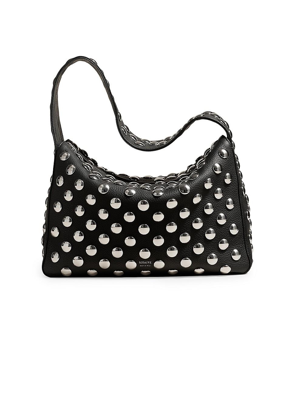 Womens Elena Studded Leather Box Shoulder Bag Product Image