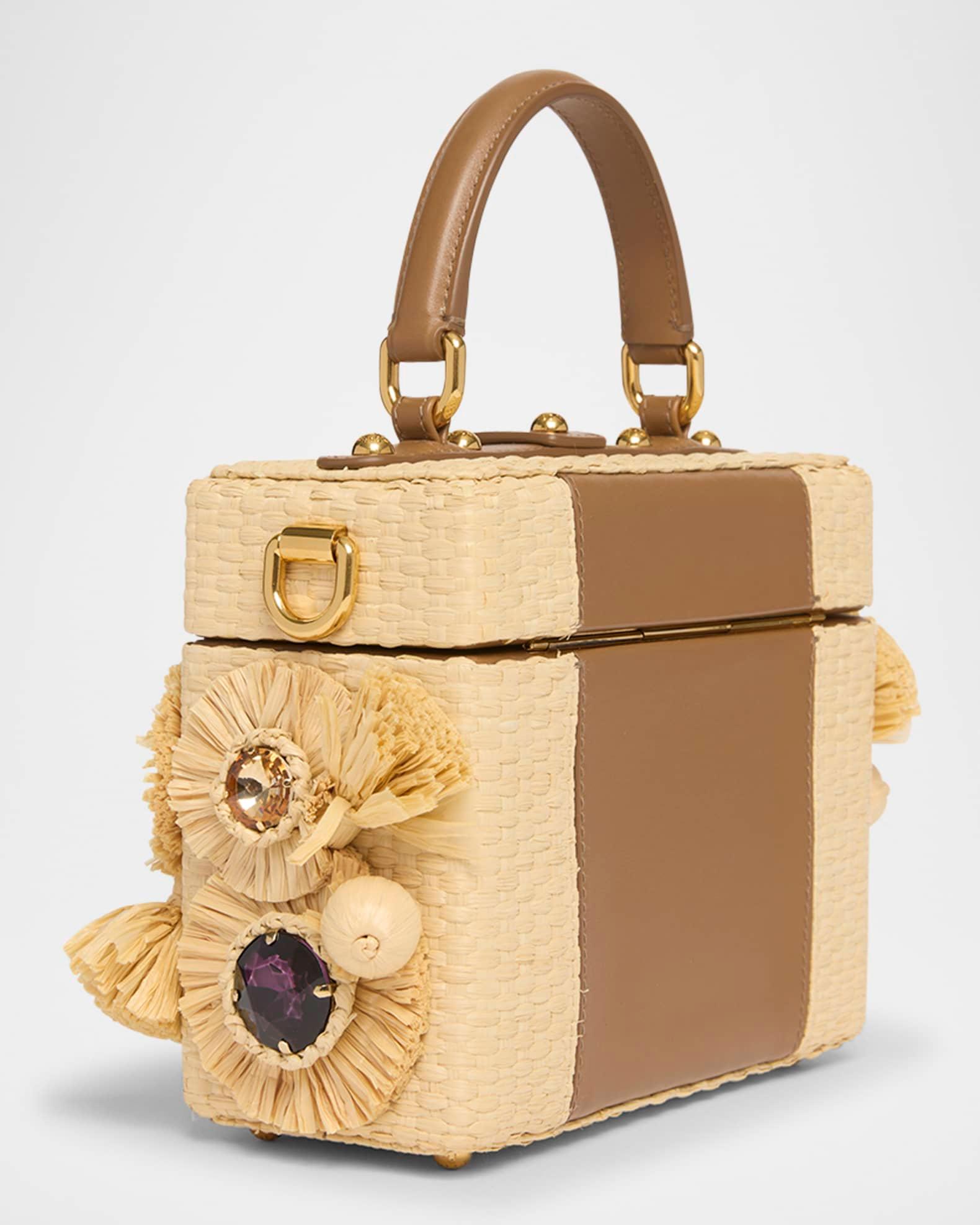 Flower Fringe Woven Box Top-Handle Bag Product Image
