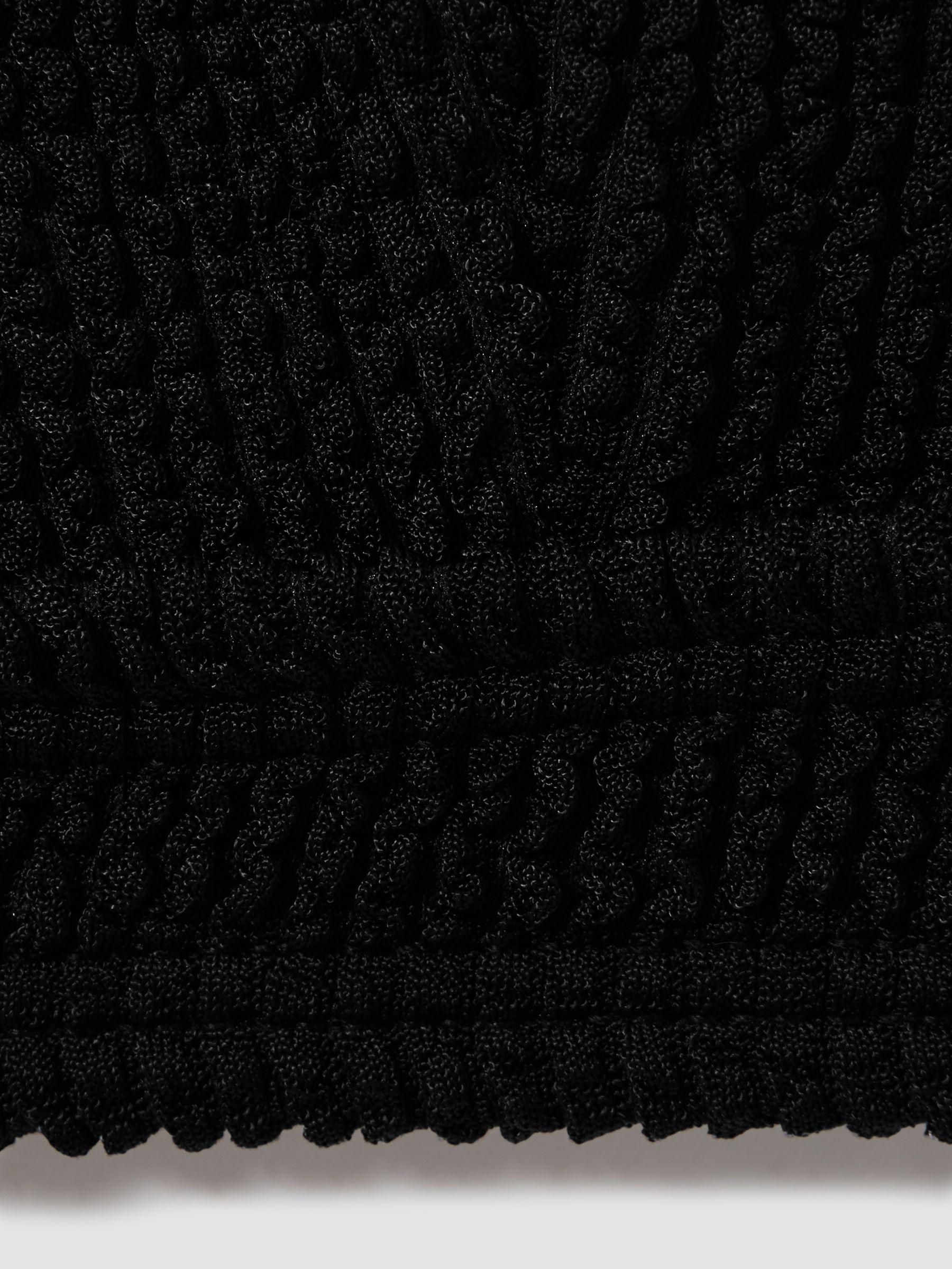 Good American Always Fits Textured Bikini Top in Black Product Image